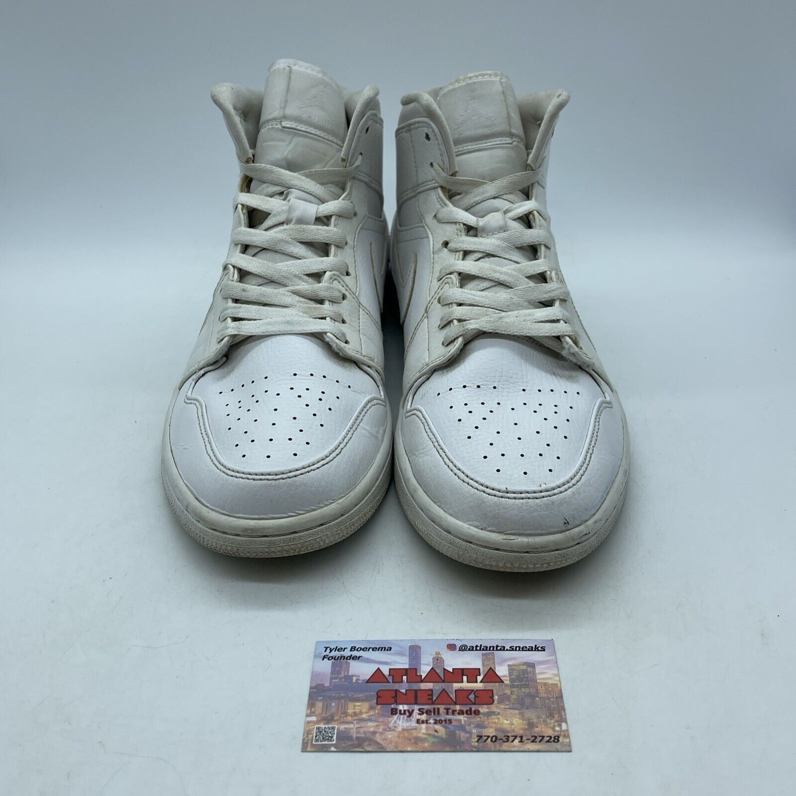 Size 11 - Air Jordan 1 2019 Mid Triple White Leather (554724-129)