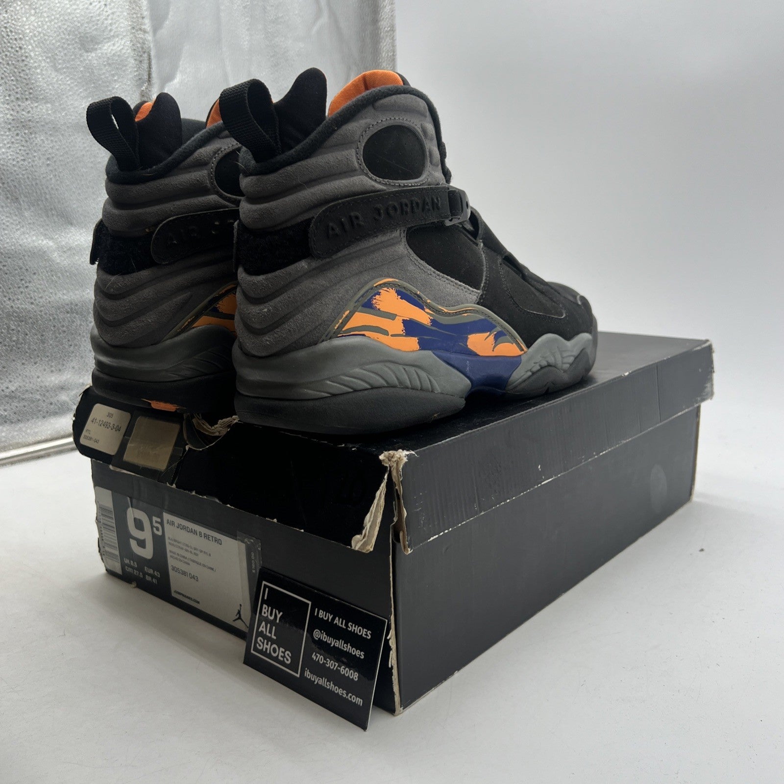 Size 9.5 - Air Jordan 8 Retro Phoenix Suns (305381-043)