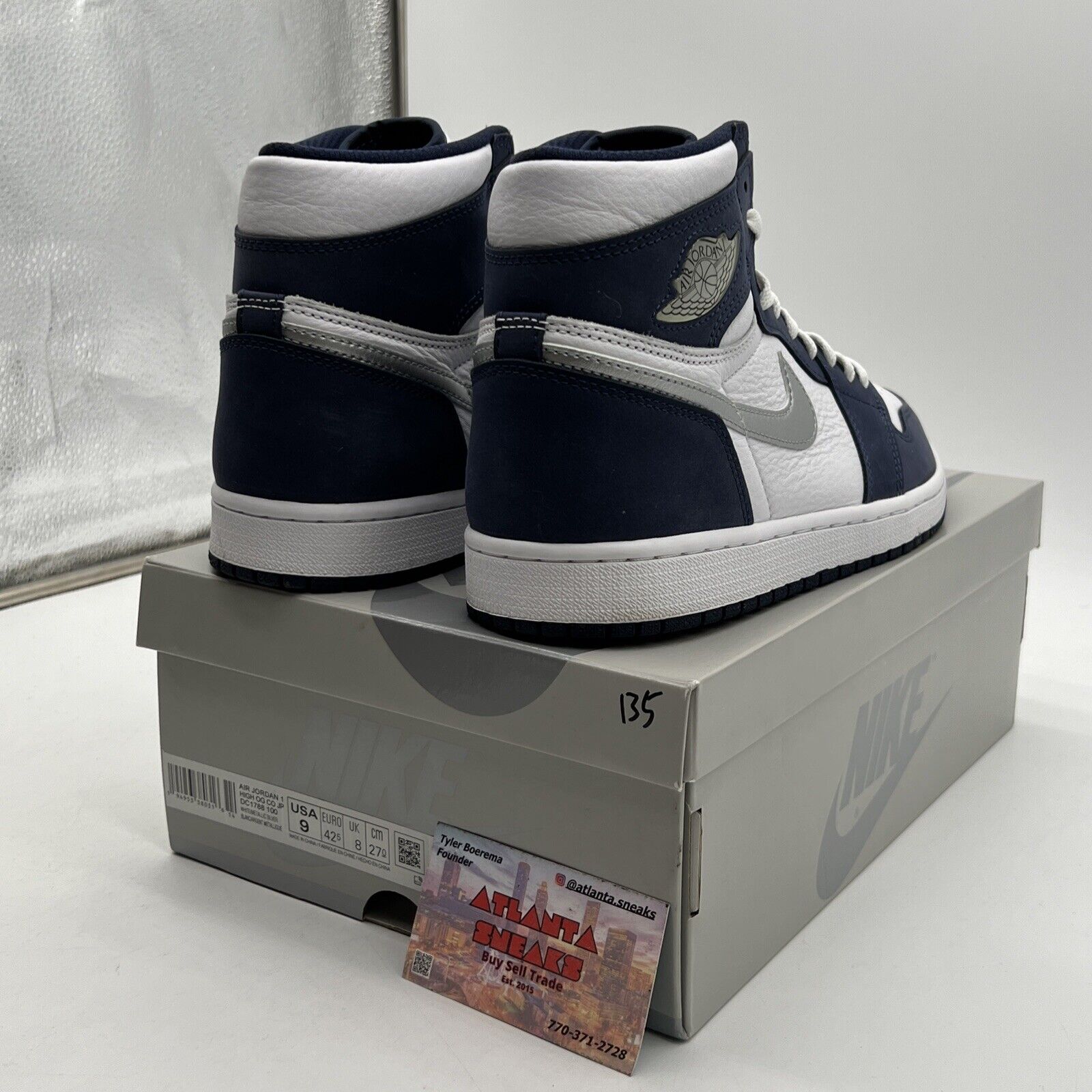 Size 9 - Jordan 1 Retro High CO.JP Midnight Navy White Silver Leather DC1788-100