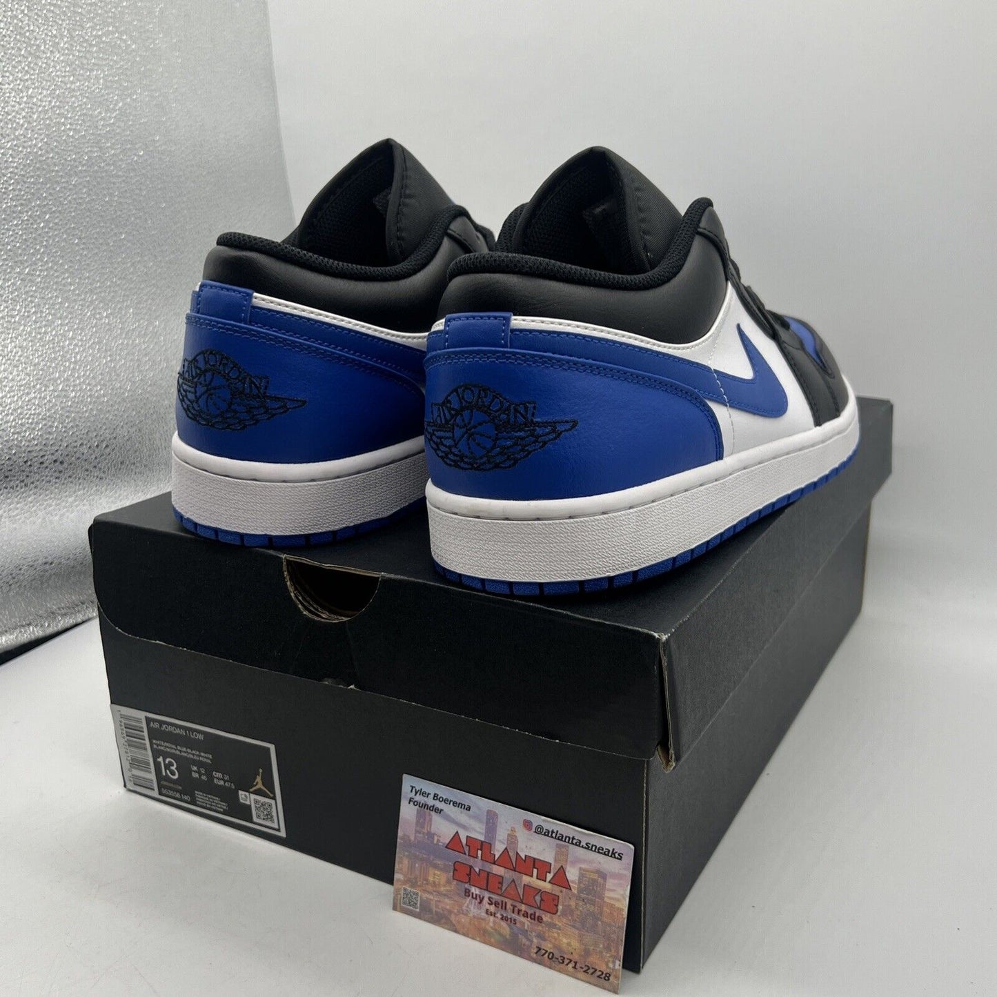 Size 13 - Air Jordan 1 Alternate Royal Toe Black White Blue Leather  553558-140