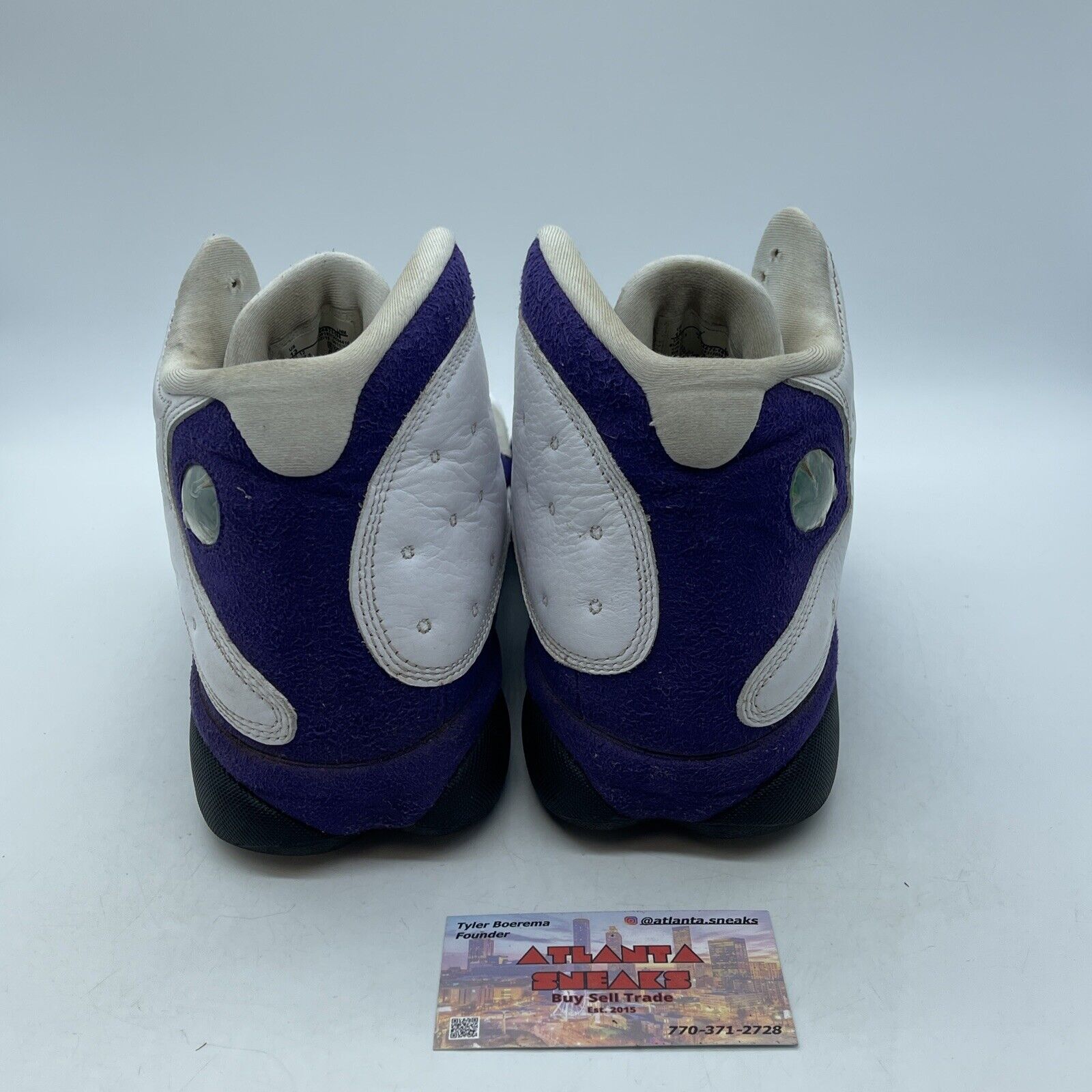 Size 13 - Air Jordan 13 Retro Lakers Purple White Suede Leather (414571-105)