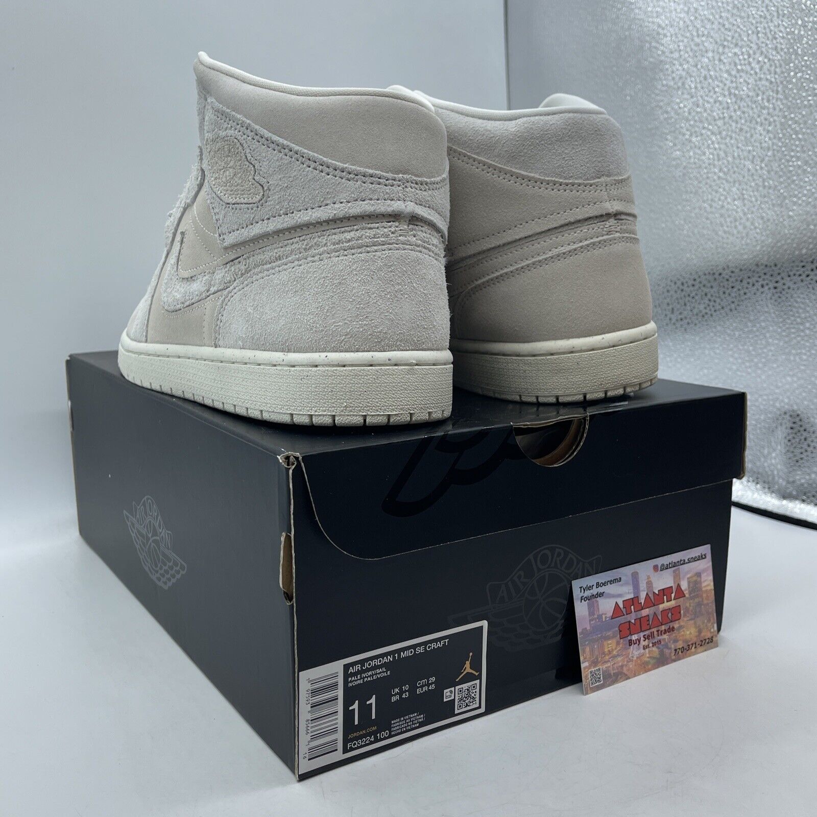 Size 11 - Air Jordan 1 SE Craft Mid Pale Ivory Tan Suede (FQ3224-100)