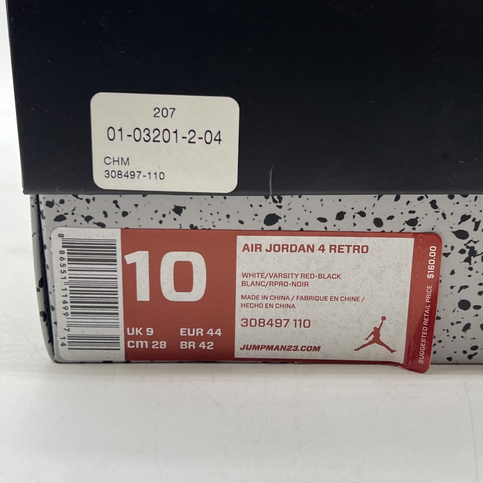 Size 10 - Air Jordan 4 Retro Fire Red 2012 (308497-110)