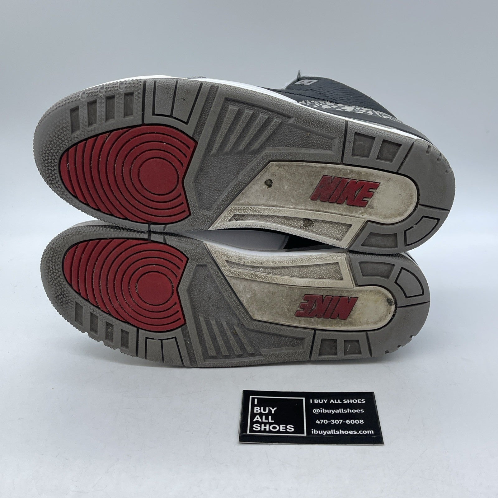 Size 7 - Jordan 3 Retro OG Mid Black Cement Grey Suede Leather (854262-001)