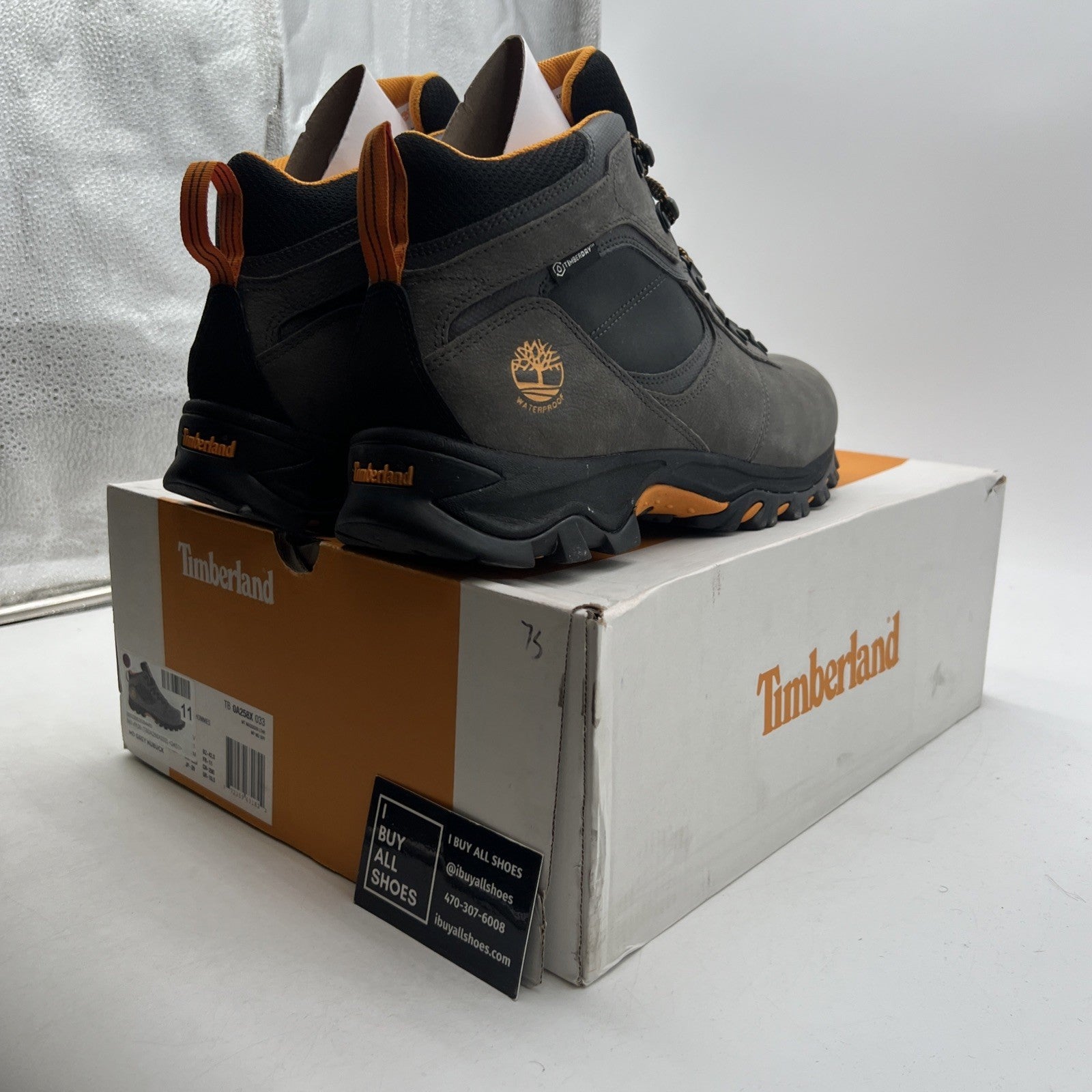 Size 11 - Timberland Mt Maddsen Waterproof Mid Hiker Boot Grey (TB0A258X 033)