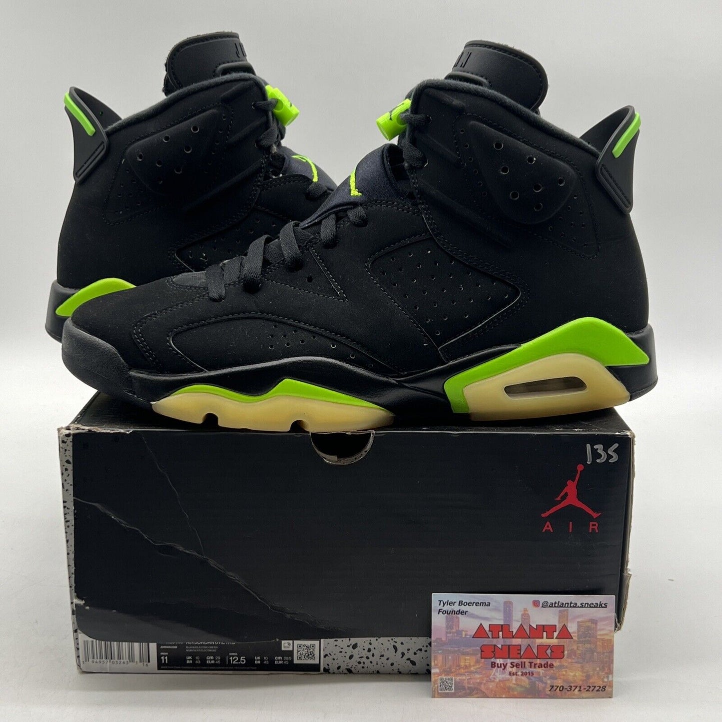 Size 11 - Jordan 6 Retro Electric Green 2021 Black Suede (CT8529-003)