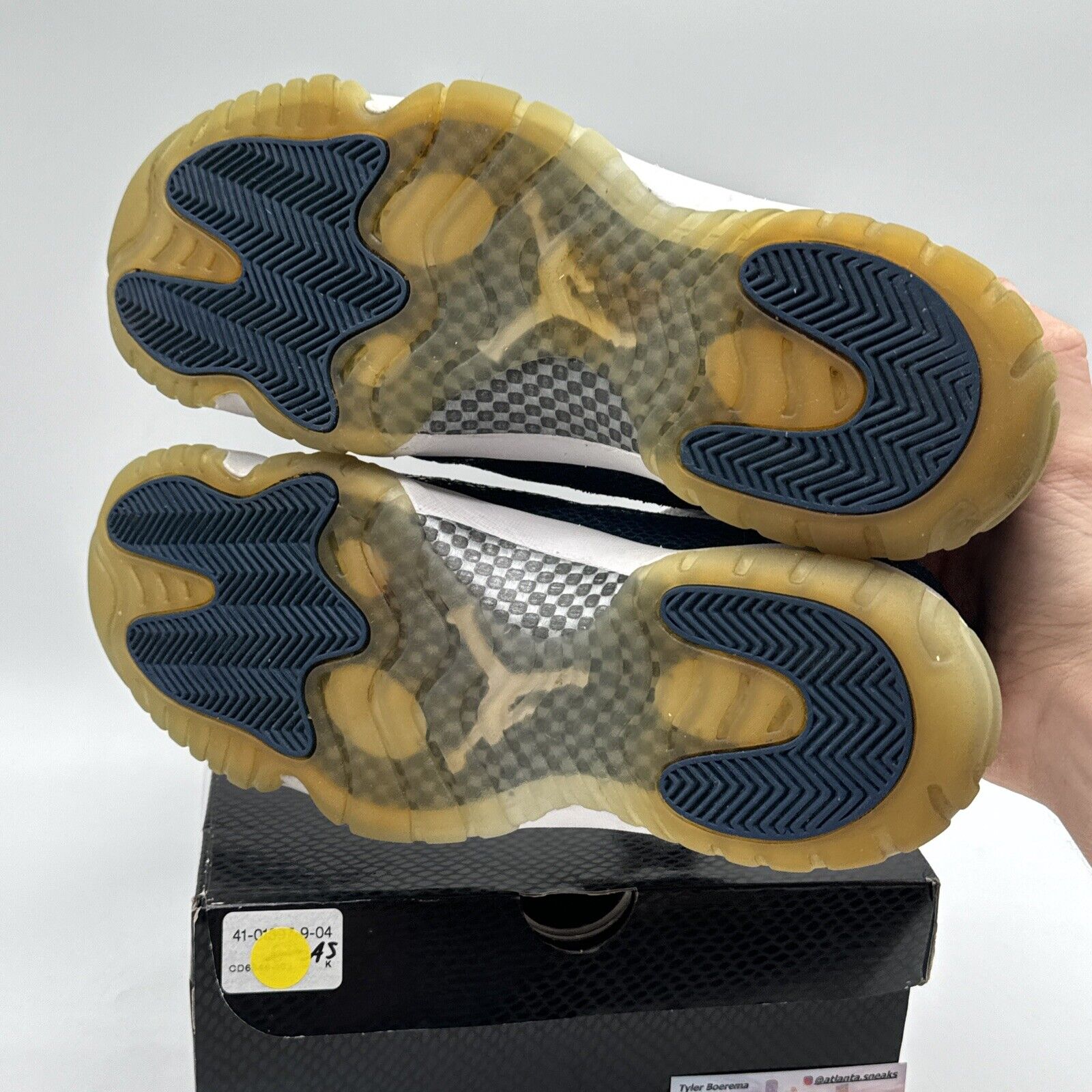 Size 12 - Jordan 11 Retro Low Snakeskin 2019 Navy White Ice Sole With Box