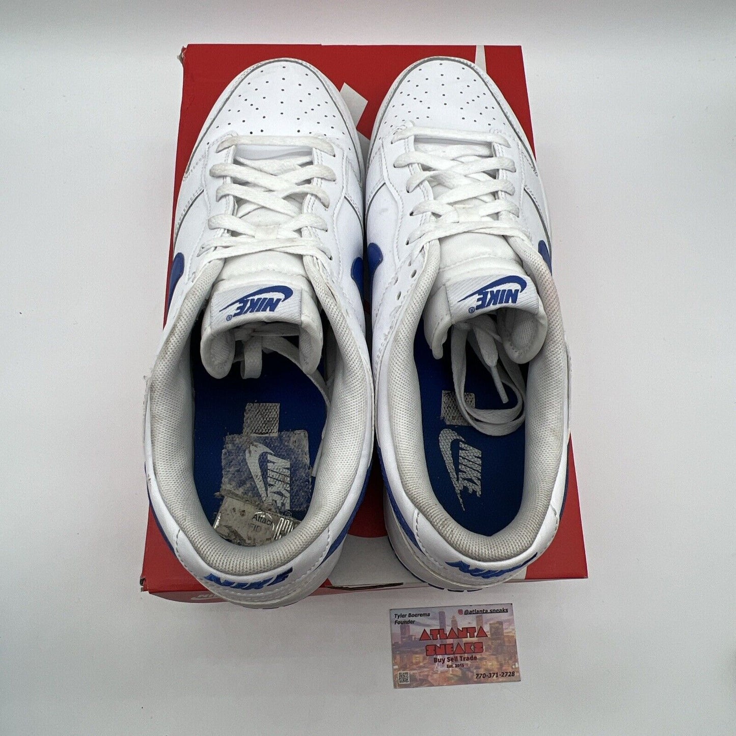 Size 13 - Nike Dunk Low White Hyper Royal White Leather (DV0831-104)