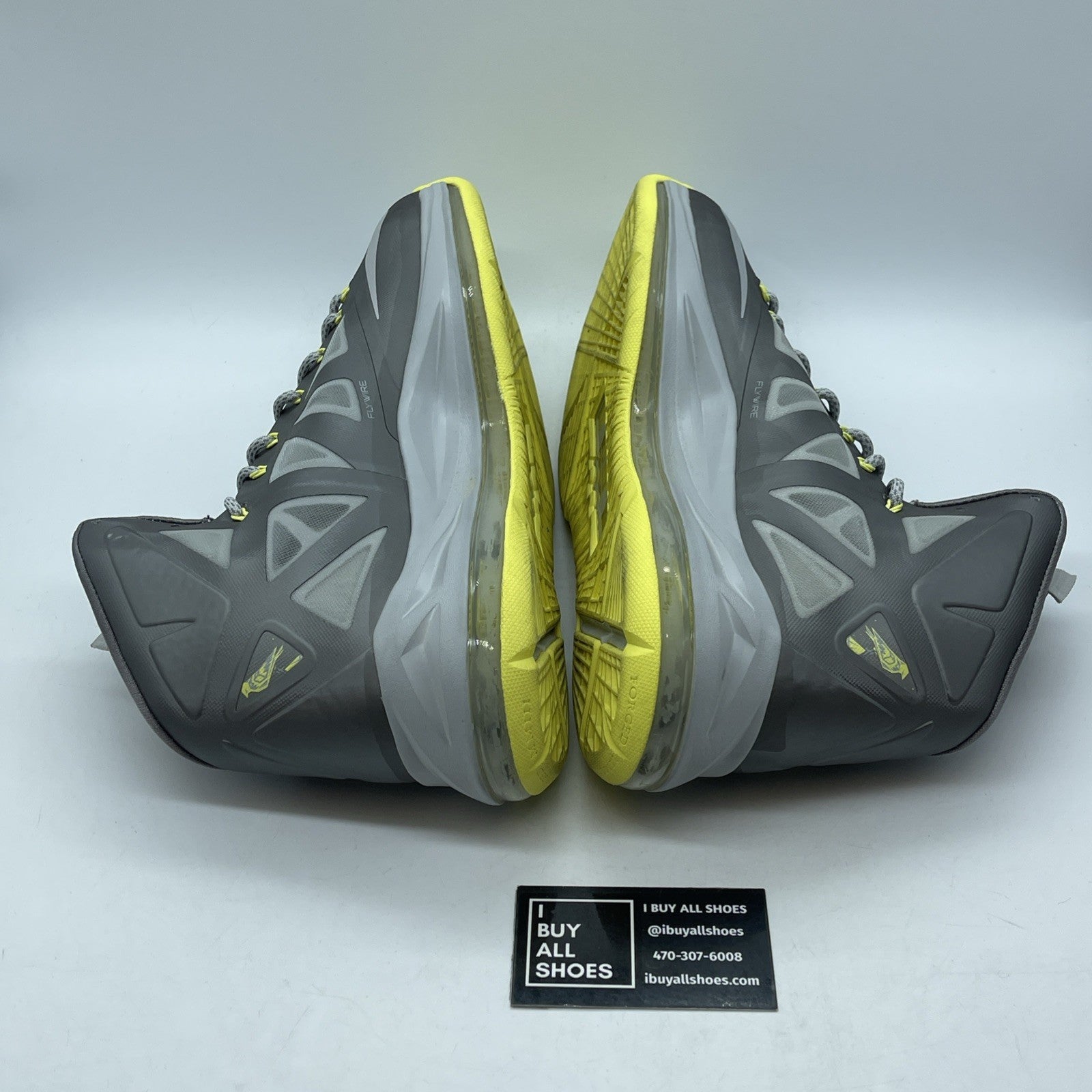 Size 13 - Nike LeBron 10 Yellow Diamond Grey Yellow Leather (541100-007)