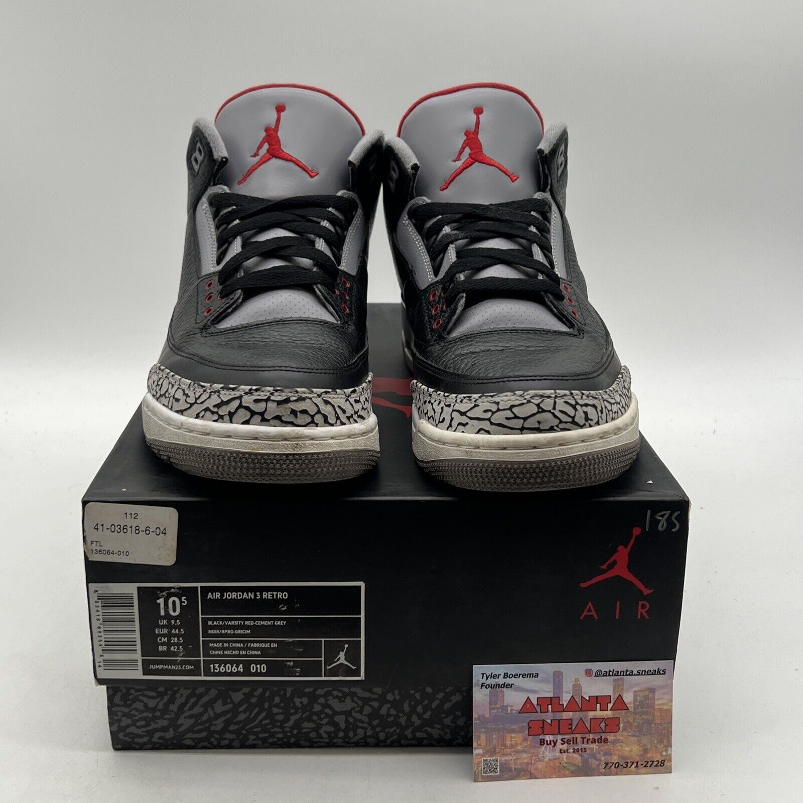 Size 10.5 - Jordan 3 Retro release 2011 (136064-010)