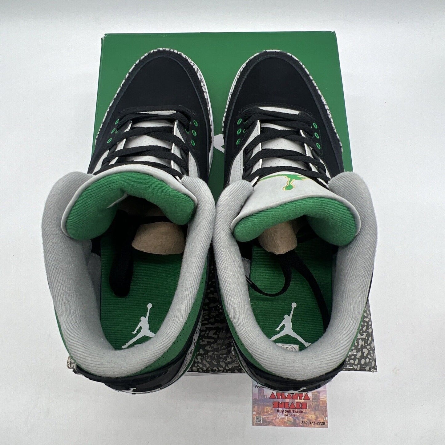 Size 13 - Jordan 3 Retro Mid Pine Green Black White Suede Gold (CT8532-030)