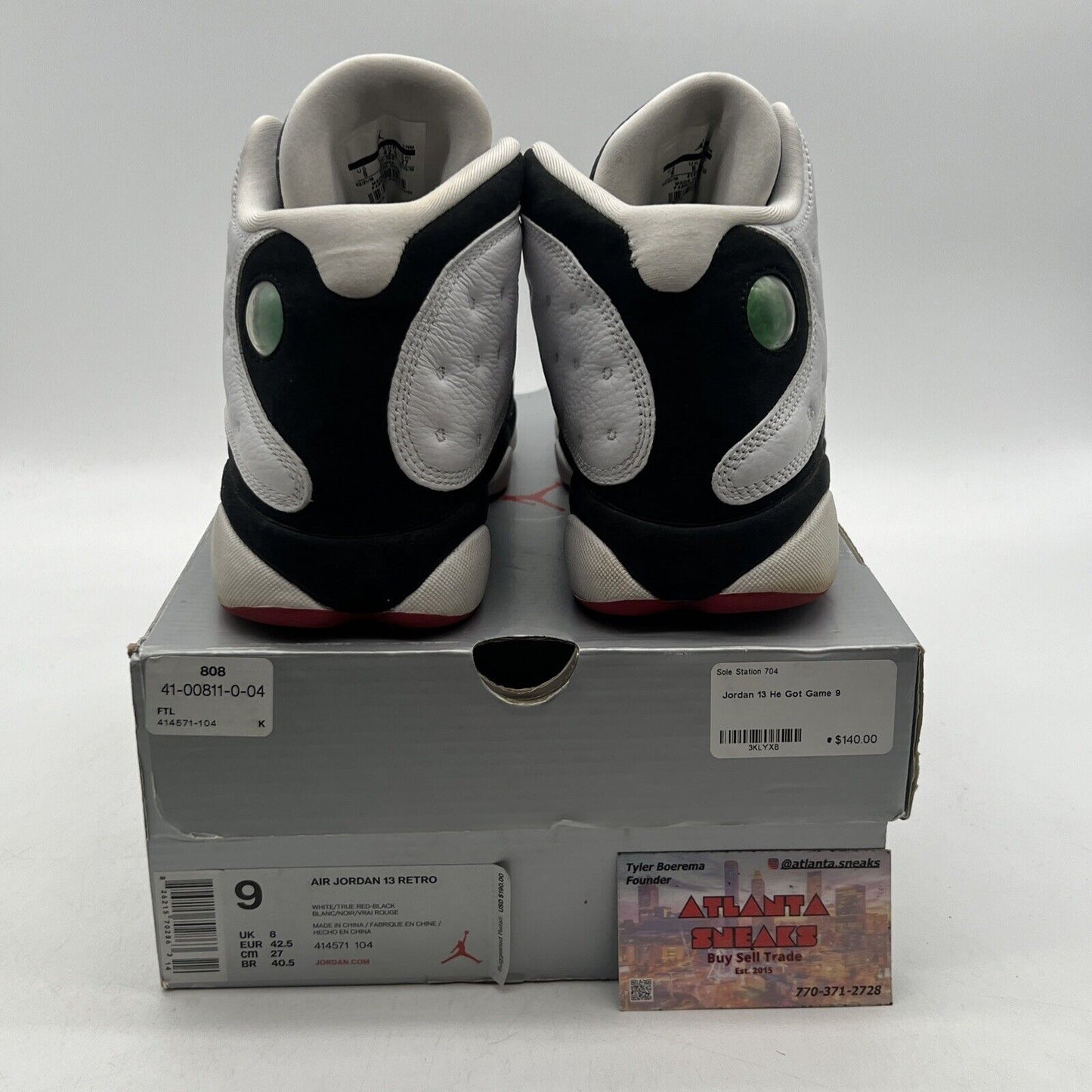 Size 9 - Jordan 13 Retro He Got Game 2018 White Black Red Leather (414571-104)