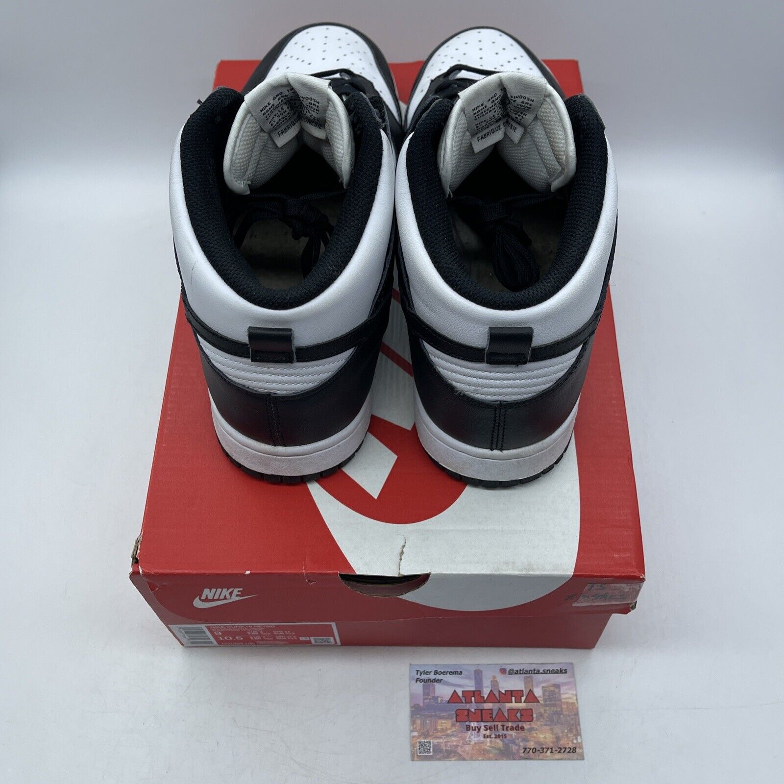 Size 9 - Nike Dunk High Black White Leather (DD1399-105)