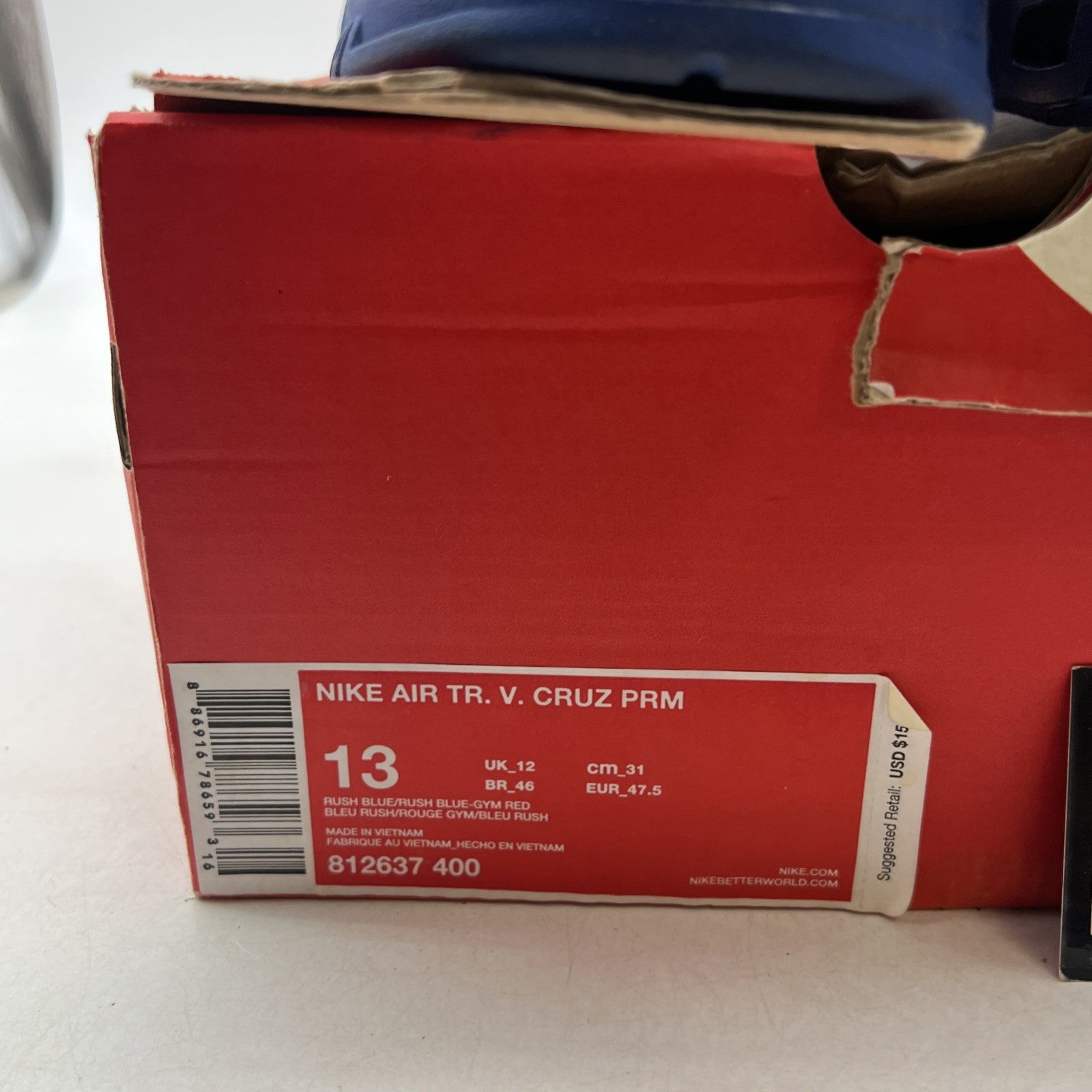 Size 13 - Nike Air Trainer V Cruz Premium Rush Blue (812637-400)