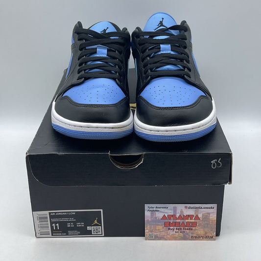 Size 11 - Air Jordan 1 Low University Blue White black Leather (553558-041)