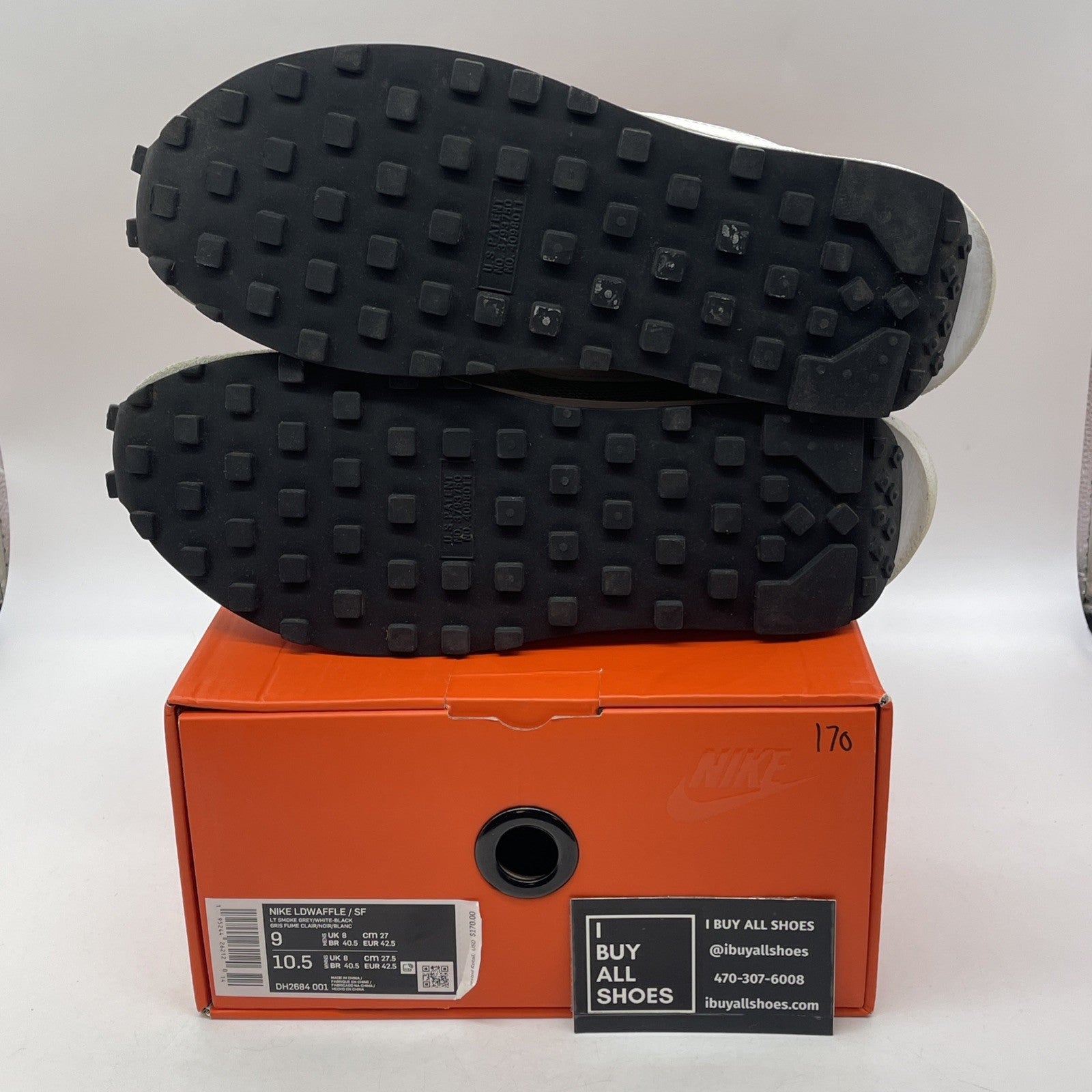 Size 9 - Nike LDV Waffle x Fragment Design x Sacai Gray Suede (DH2684-001)