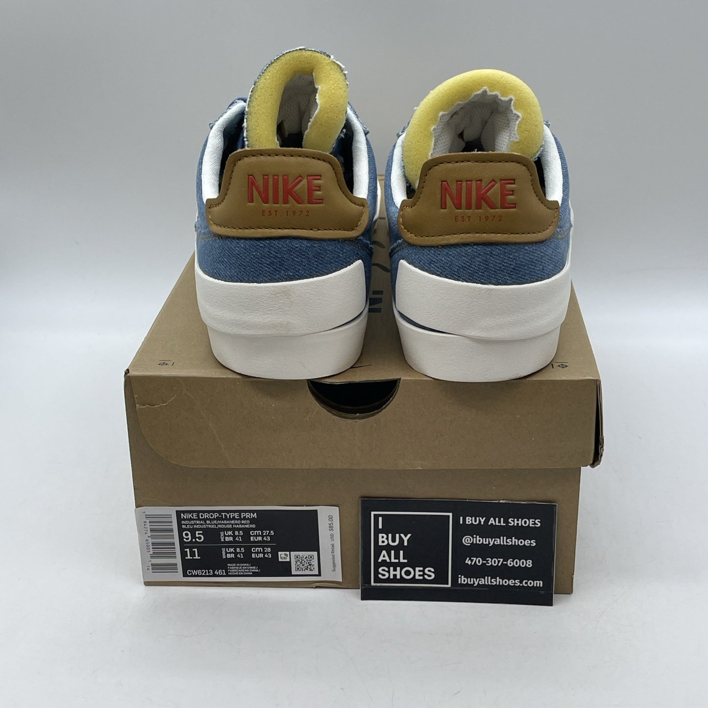 Size 9.5 - Nike Drop Type Premium Denim Suede (CW6213-461)