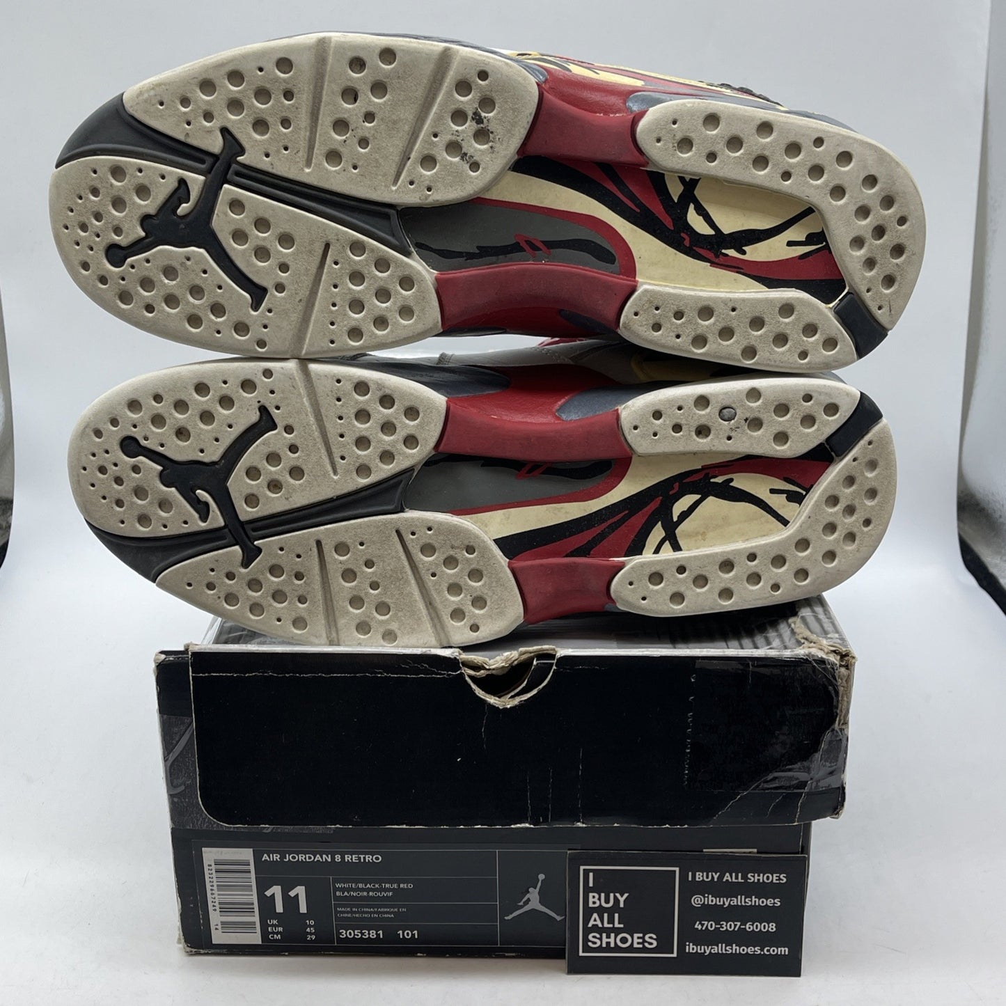 Size 11 - Air Jordan 8 Retro 2003 Bugs Bunny White Grey Suede Leather 305381-101