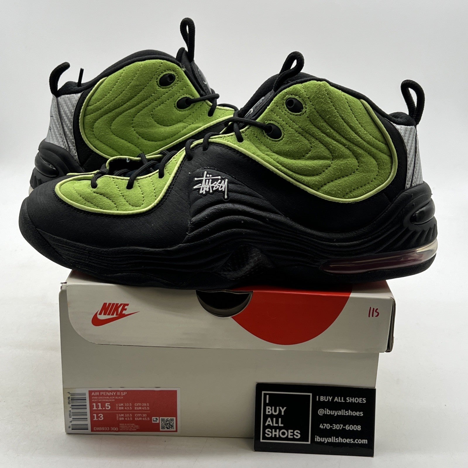 Size 11.5 - Nike Stussy x Air Penny 2 Vivid Green (DX6933-300)