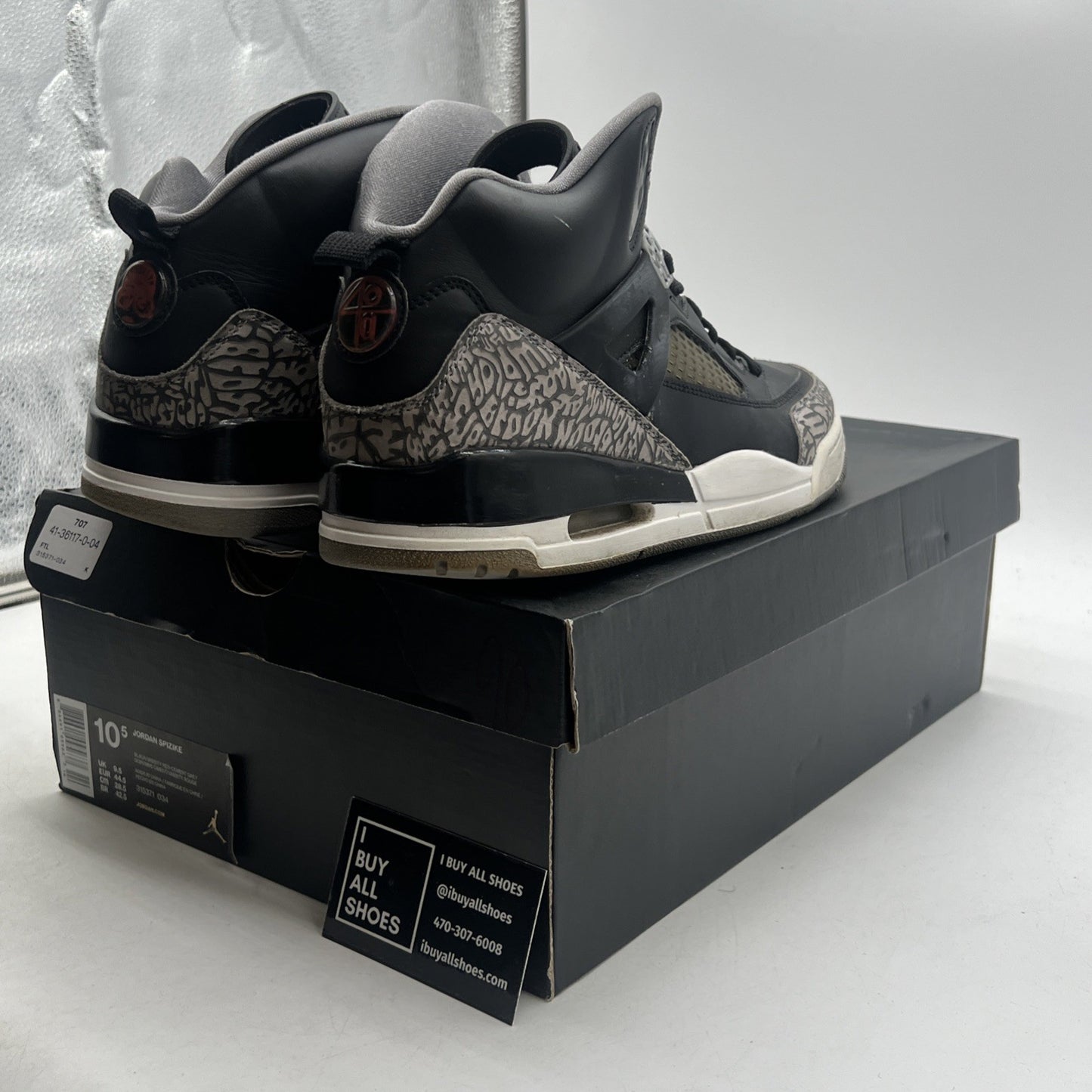 Size 10.5 - Jordan Spizike Black - (315371-034)