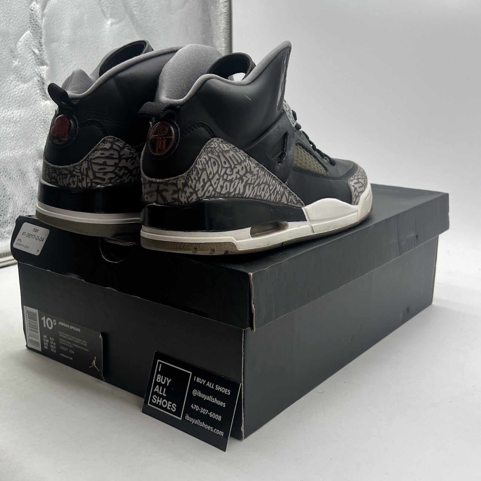 Size 10.5 - Jordan Spizike Black - (315371-034)