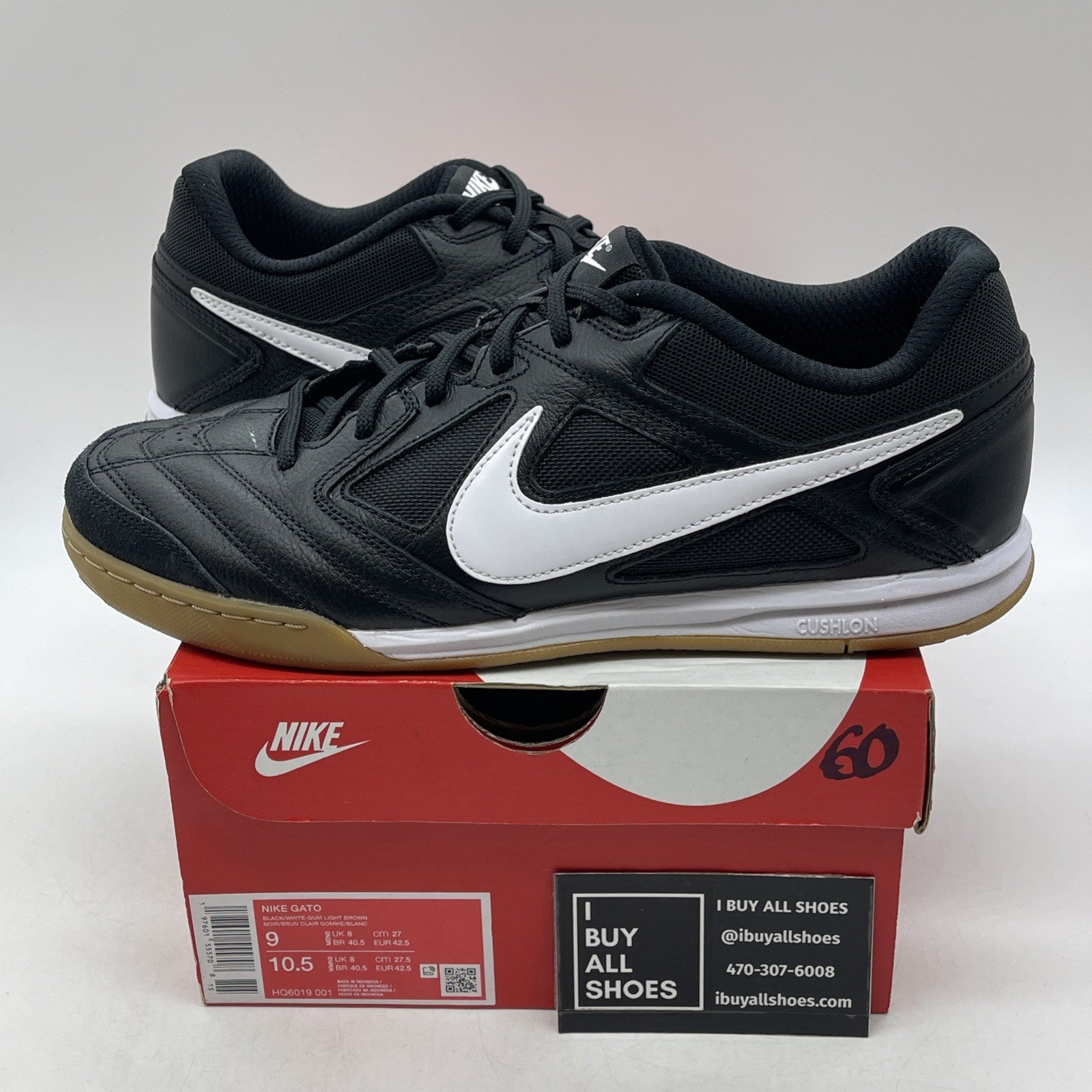 Size 9 - Nike Gato Black White Gum (HQ6019-001)