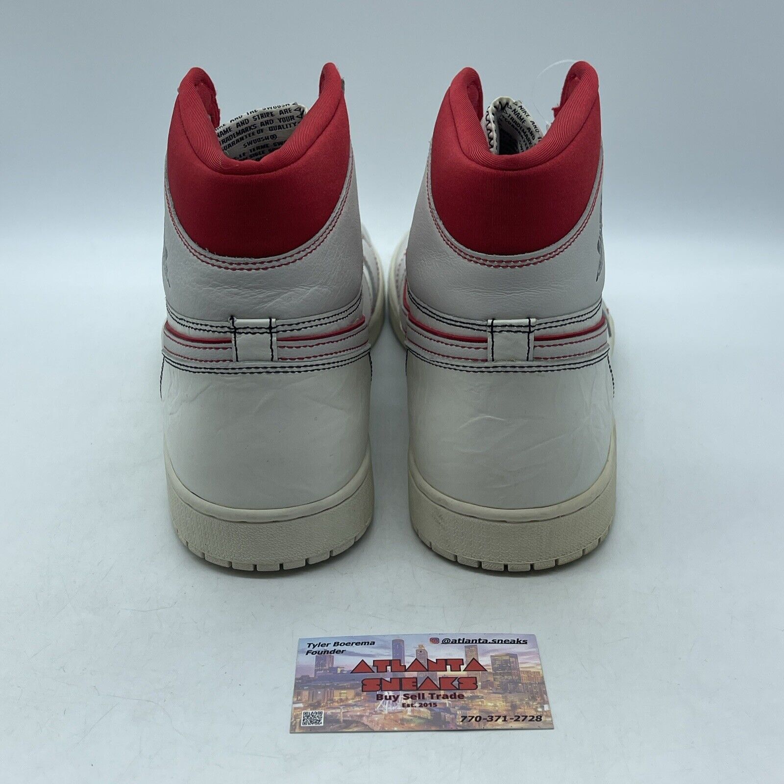 Size 15 - Air Jordan 1 Retro OG High Phantom Red Suede Tan Leather (555088-160)