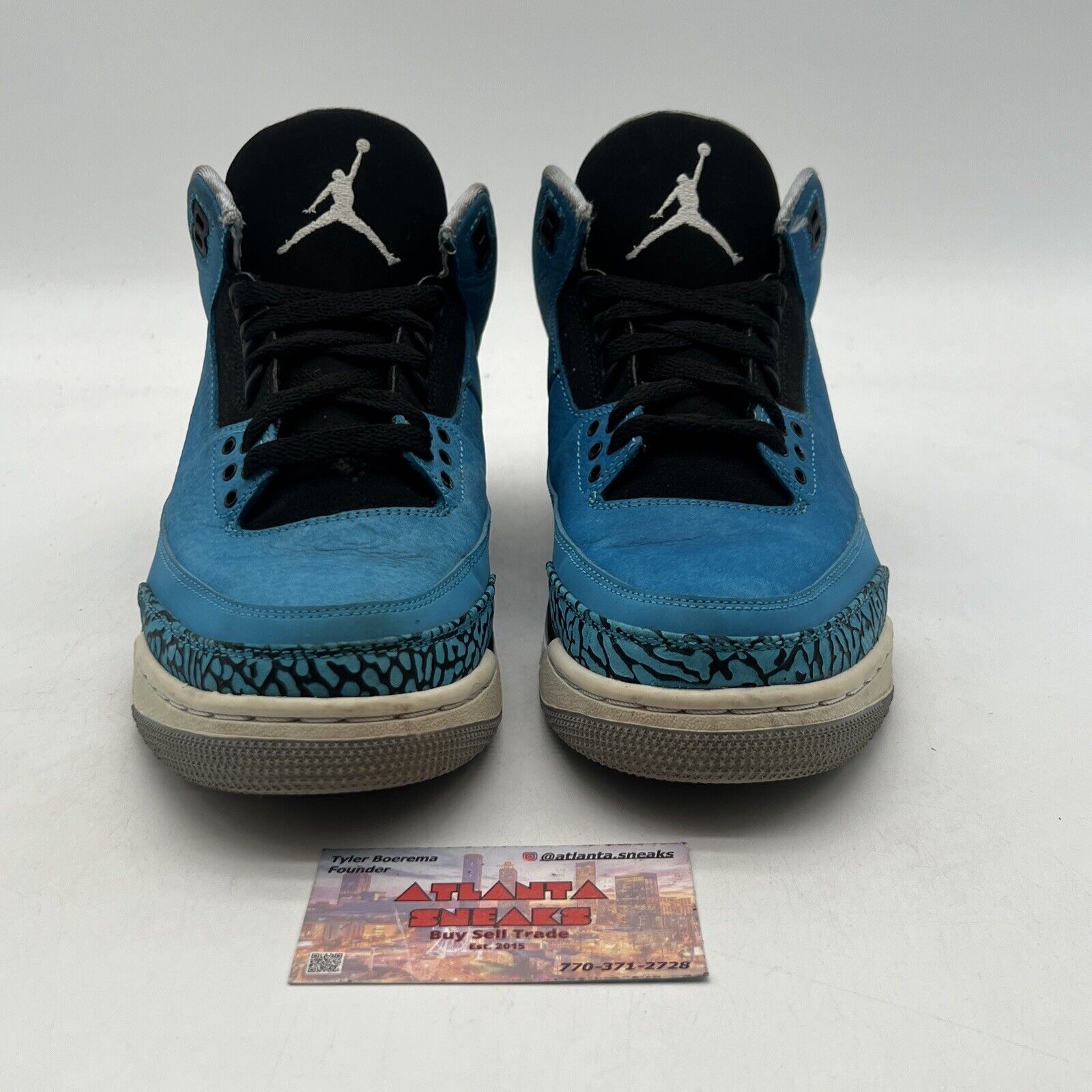 Size 8 - Air Jordan 3 Retro Powder Blue Black White Grey Suede (487471-102)