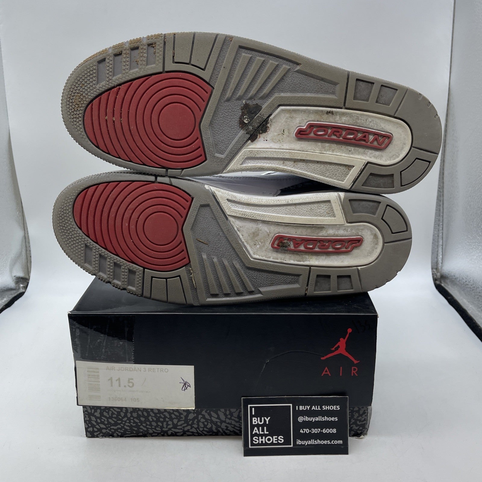 Size 11.5 - Air Jordan 3 Retro White Cement 2011 (136064-105)