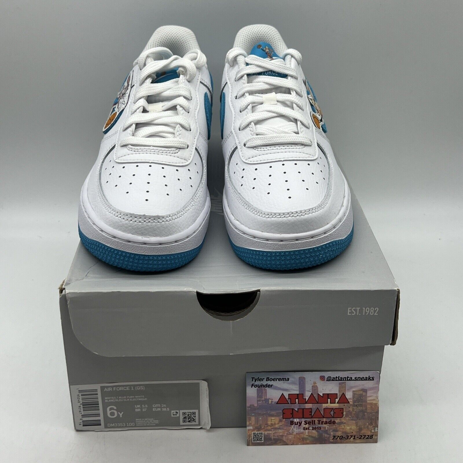 Nike Air Force 1 (GS) "Space Jam Hare" White DM3353-100 Size 6Y Brand New Og All