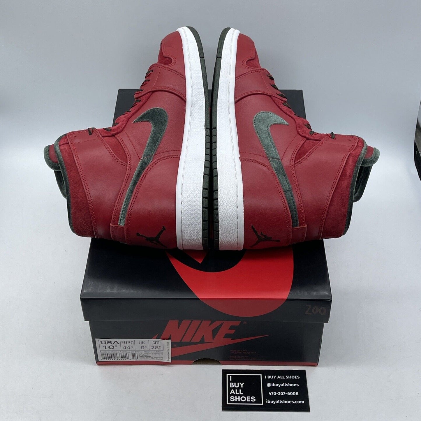 Size 10.5 - Air Jordan 1 Retro Premier 2013 High Gucci Red Green (332134-631)