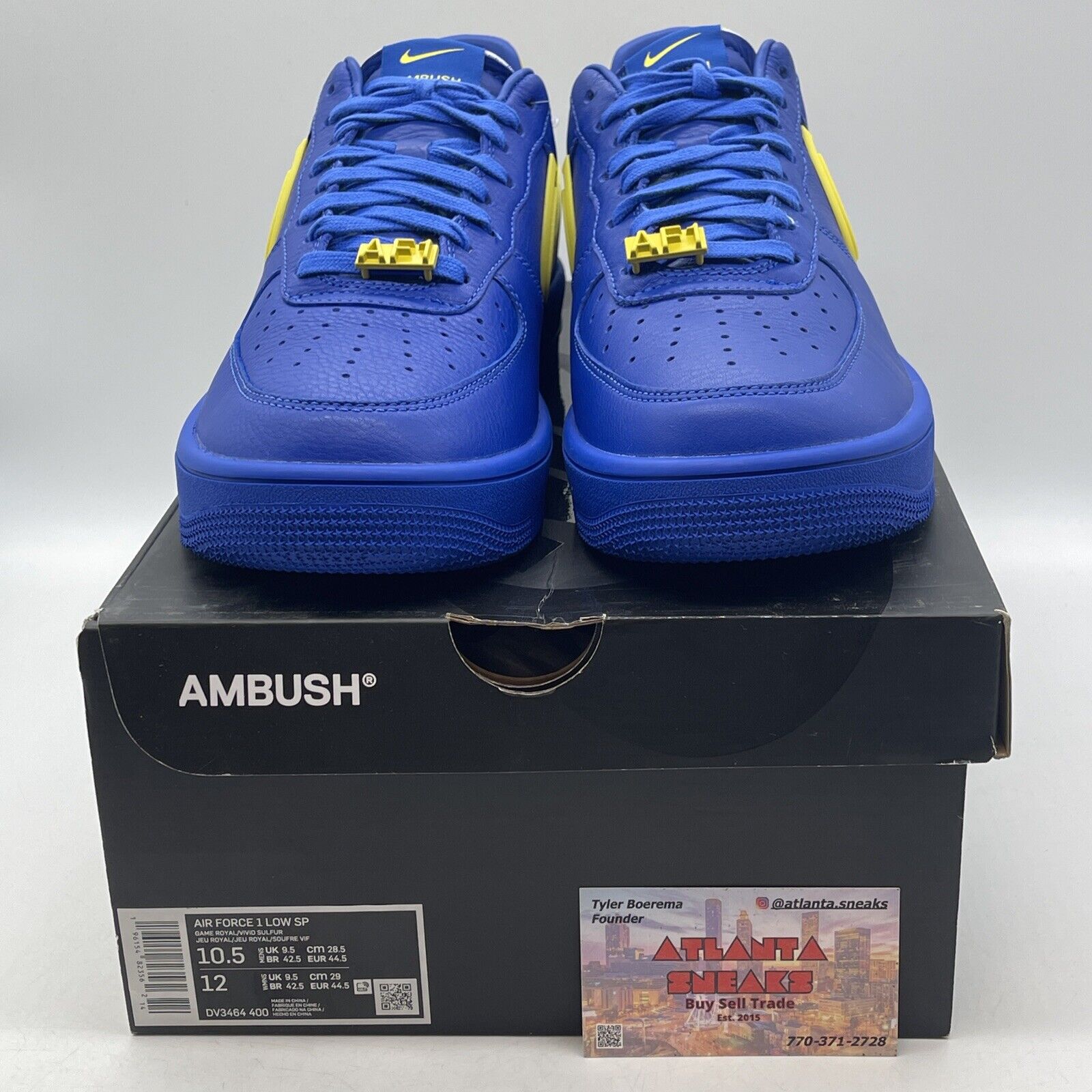 Size 10.5 - Nike AMBUSH x Air Force 1 Low Game Royal Blue Yellow (DV3464-400)