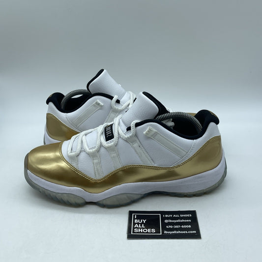 Size 9.5 - Air Jordan 11 Retro Low Closing Ceremony Gold White (528895-103)