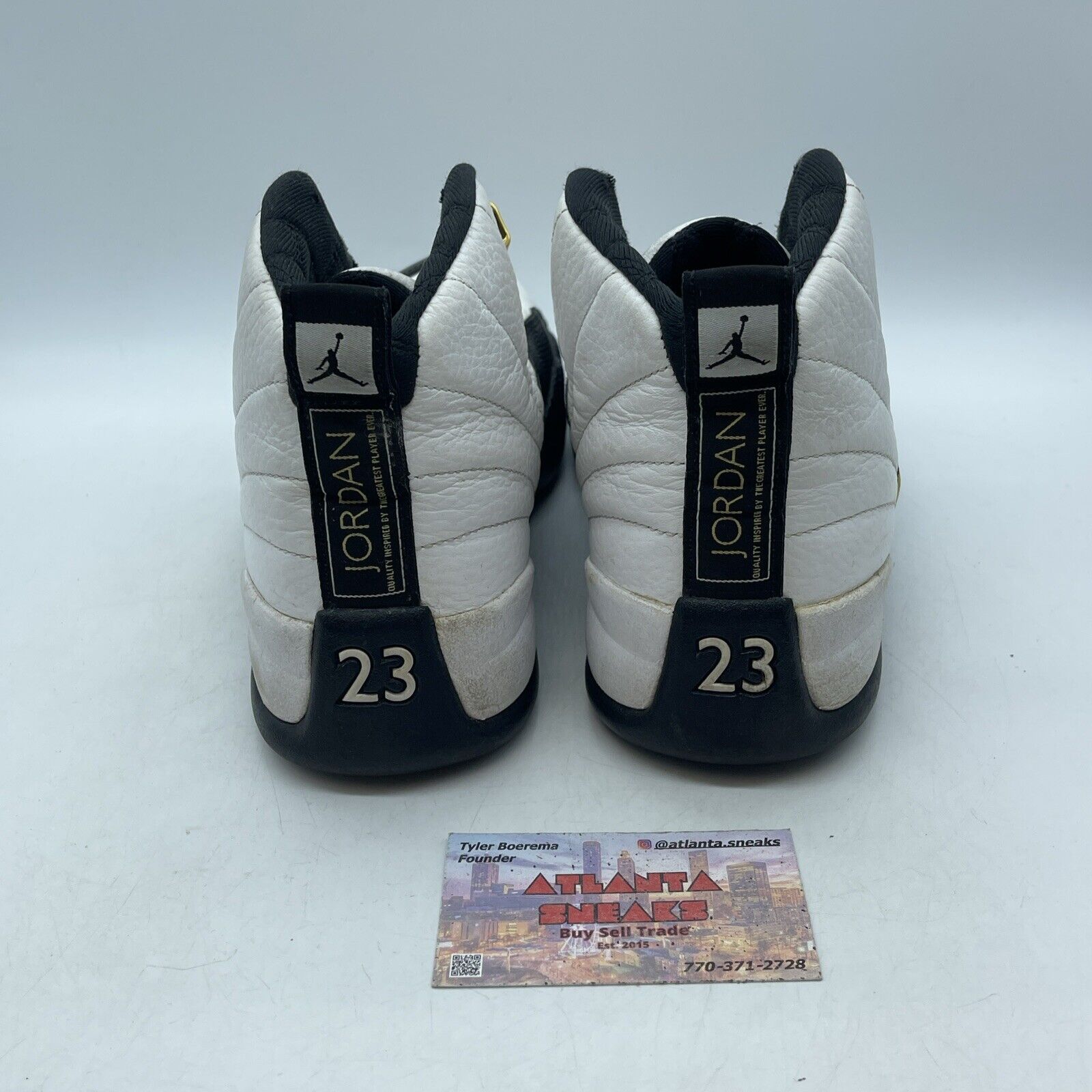 Size 8.5 - Jordan 12 Royalty White Black Gold Leather (CT8013-170)