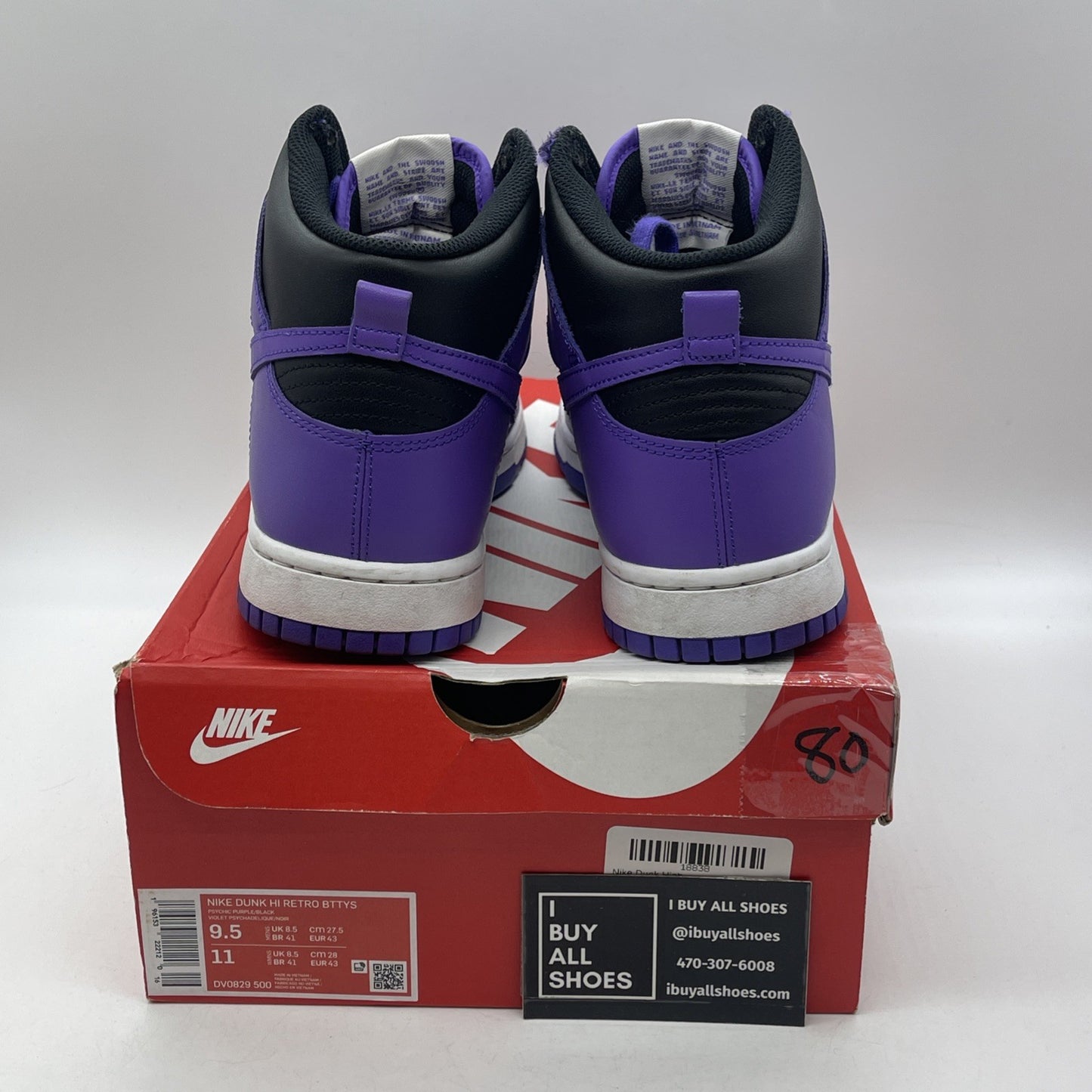 Size 9.5 - Nike Dunk High Psychic Purple Black (DV0829-500)