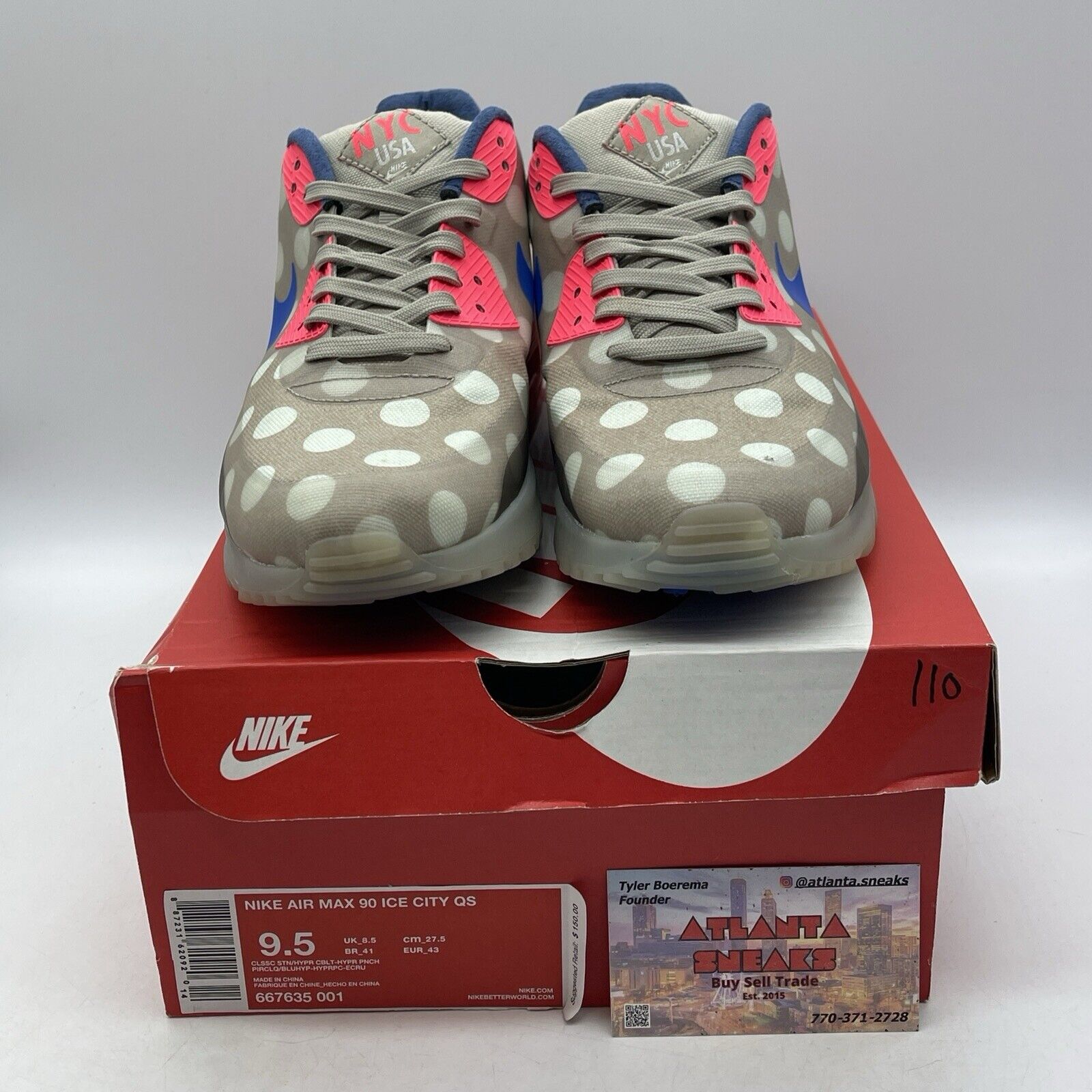 Size 9.5 - Nike Air Max 90 Ice City Qs NYC