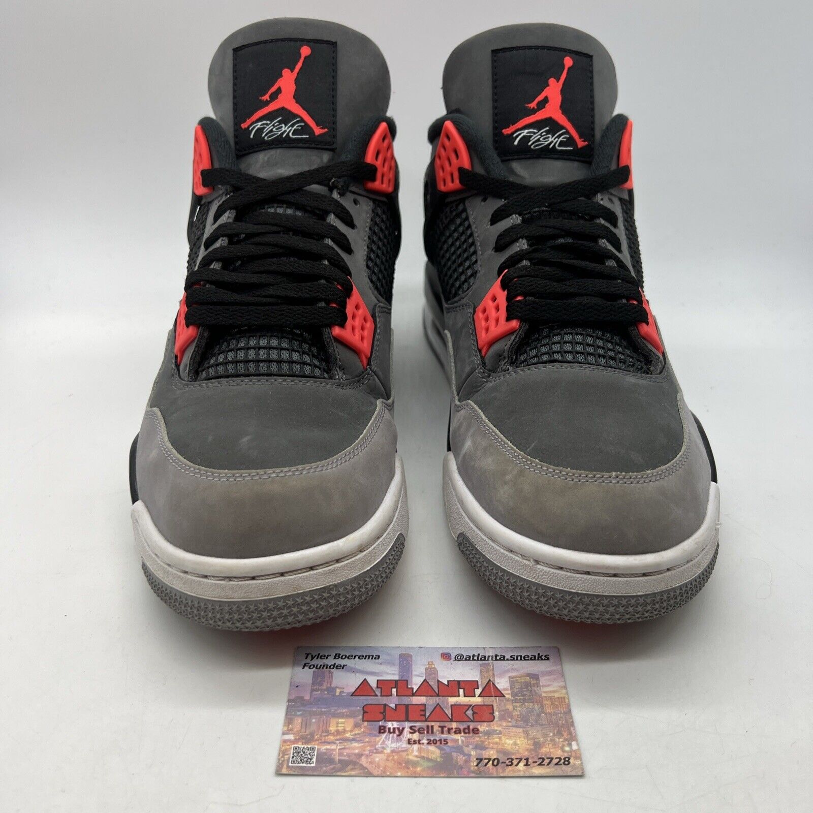 Size 13 - Jordan 4 Retro Mid Infrared White Black Suede (DH6927-061)