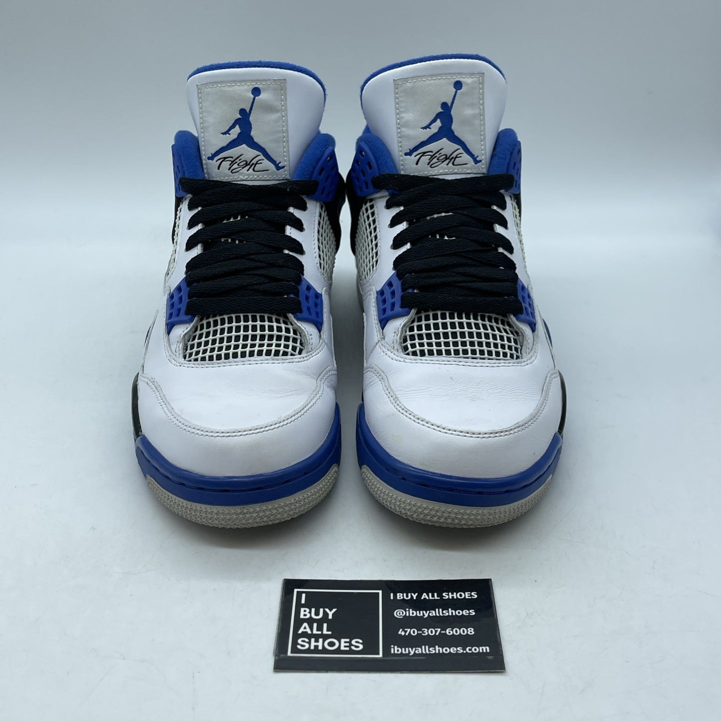 Size 9.5 - Jordan 4 Retro Mid Motorsports Blue White Leather (308497-117)