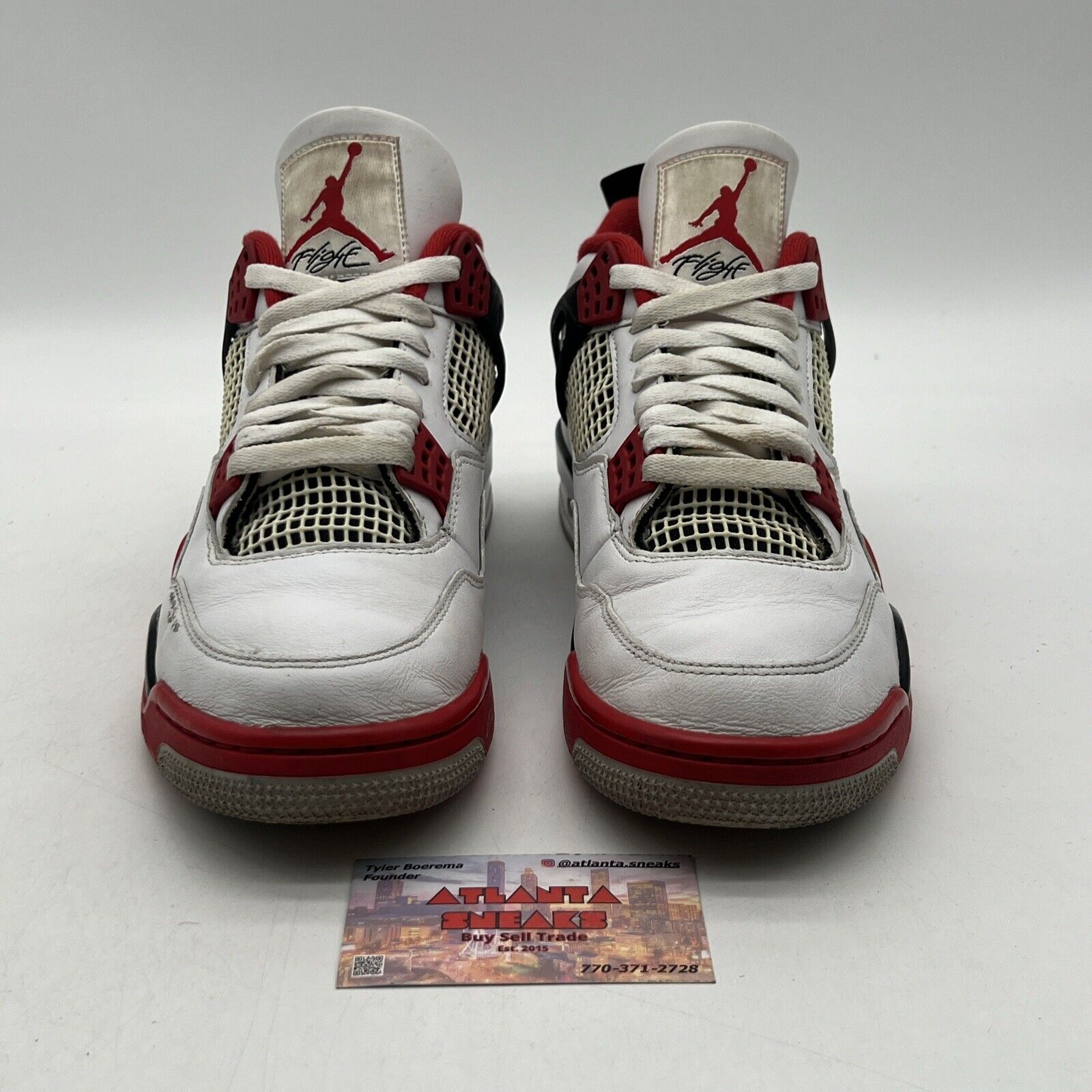 Size 9.5 - Jordan 4 Retro OG Mid Fire Red White Leather Black (DC7770-160)