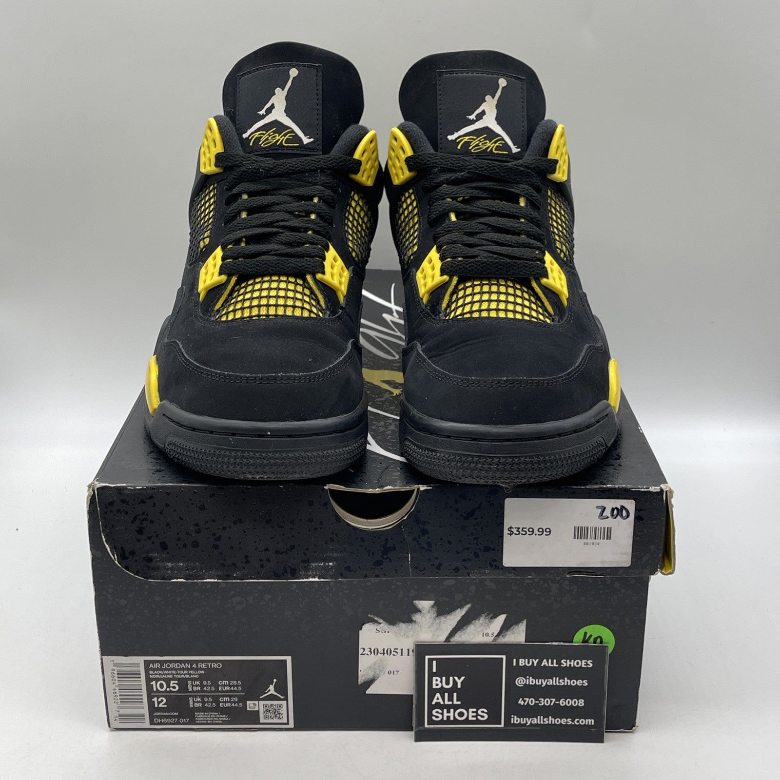 Size 10.5 - Air Jordan 4 Retro Mid Thunder (DH6927-017)