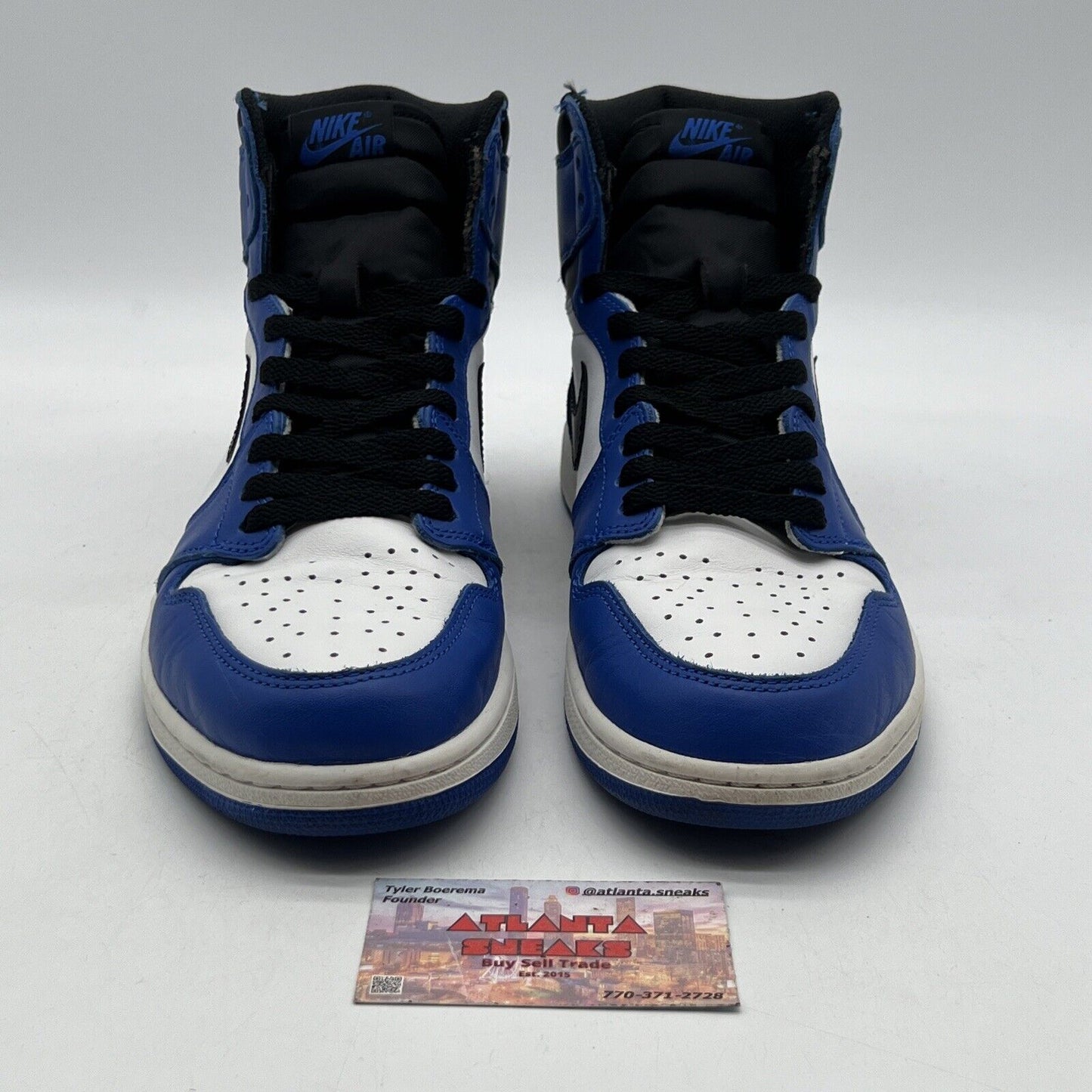 Size 12 - Jordan 1 Retro High OG Game Royal 2018 Black White Blue (555088-403)