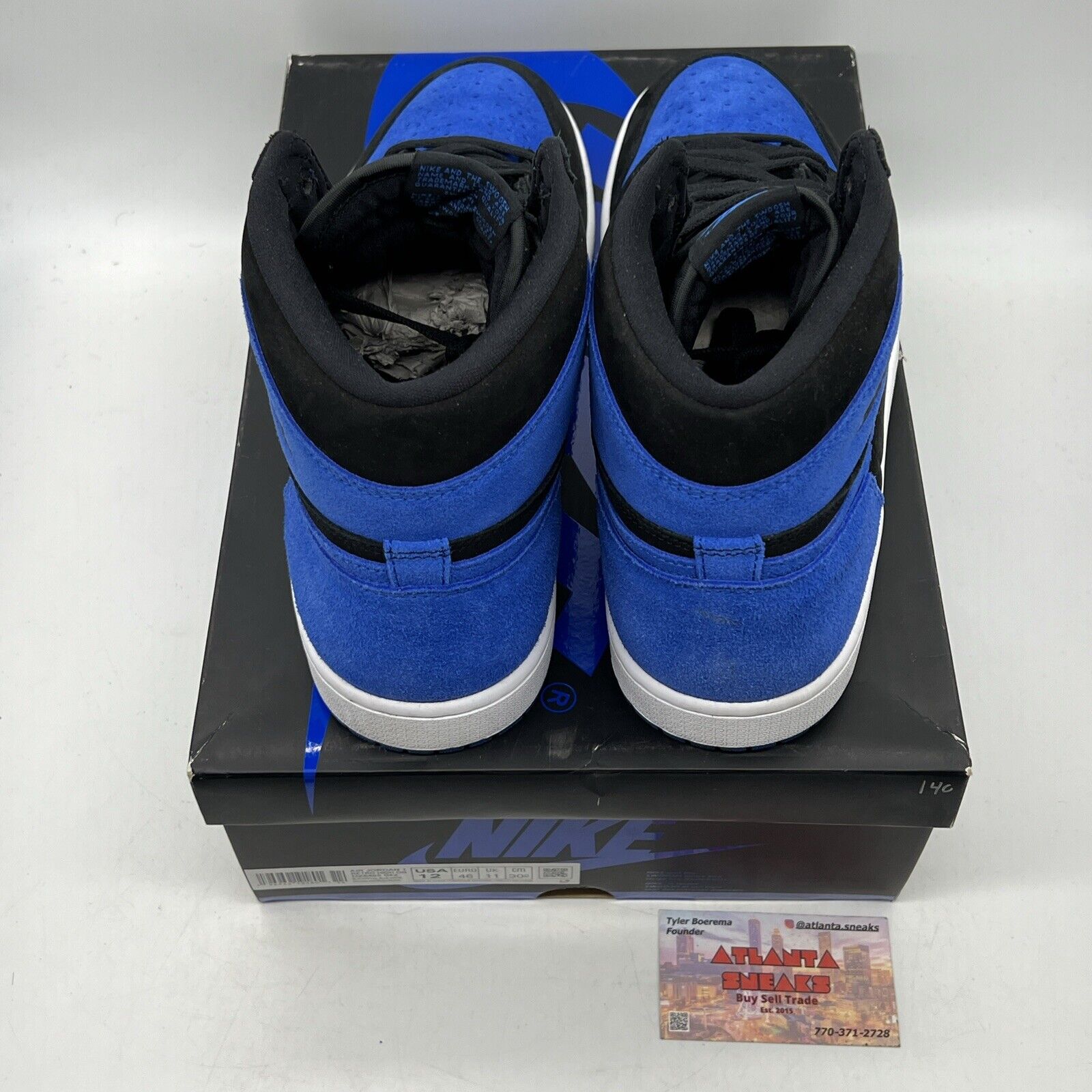 Size 12 - Jordan 1 Retro OG High Royal Reimagined Black Blue Suede (DZ5485-042)