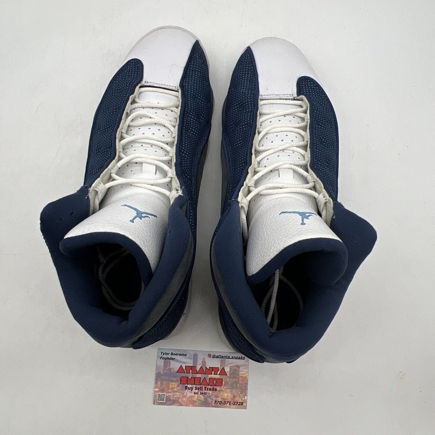 Size 11.5 - Jordan 13 Retro Mid Flint White Grey Blue Suede Leather (414571-404)