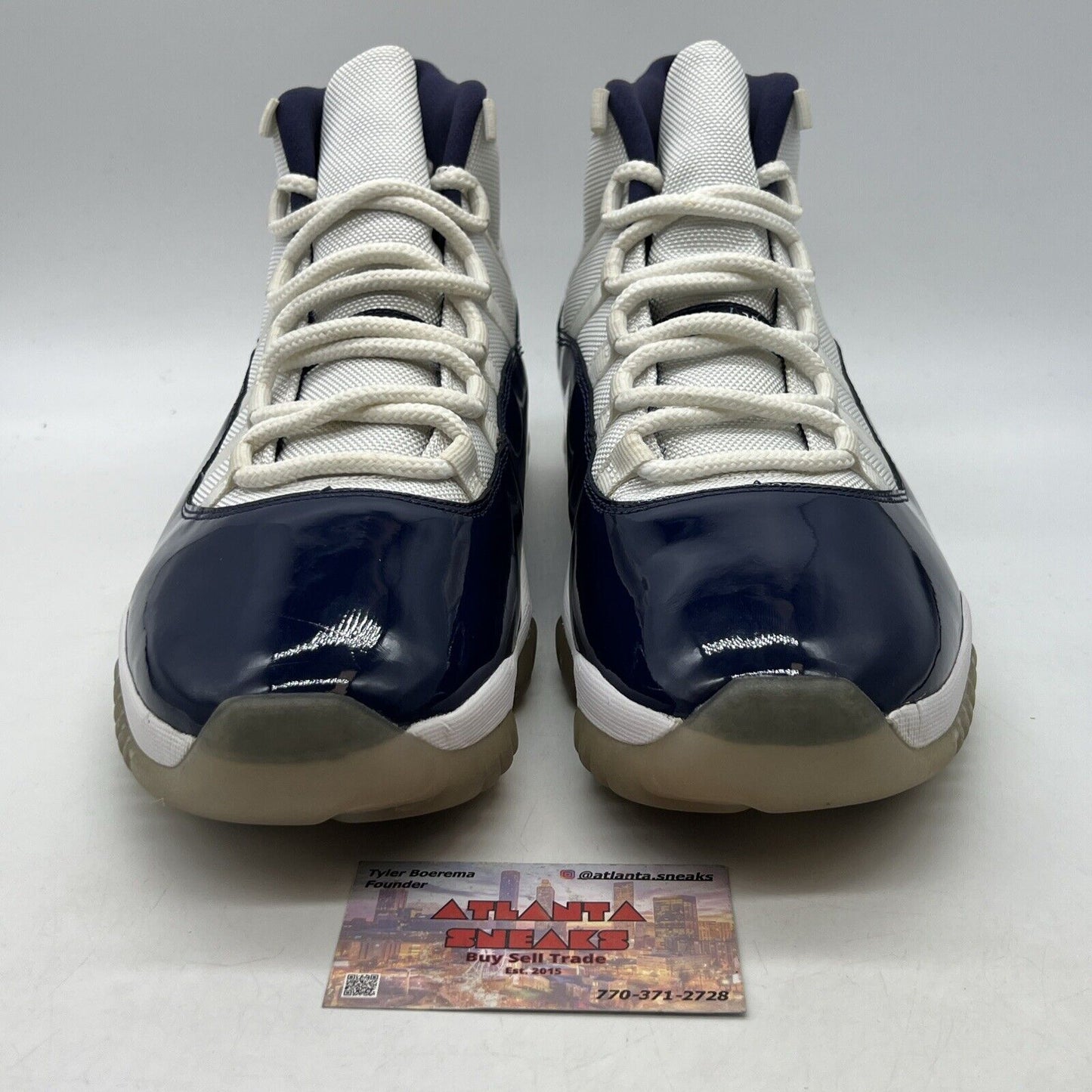 Size 13 - Jordan 11 Retro High Win Like '82 White Navy Leather (378037-123)