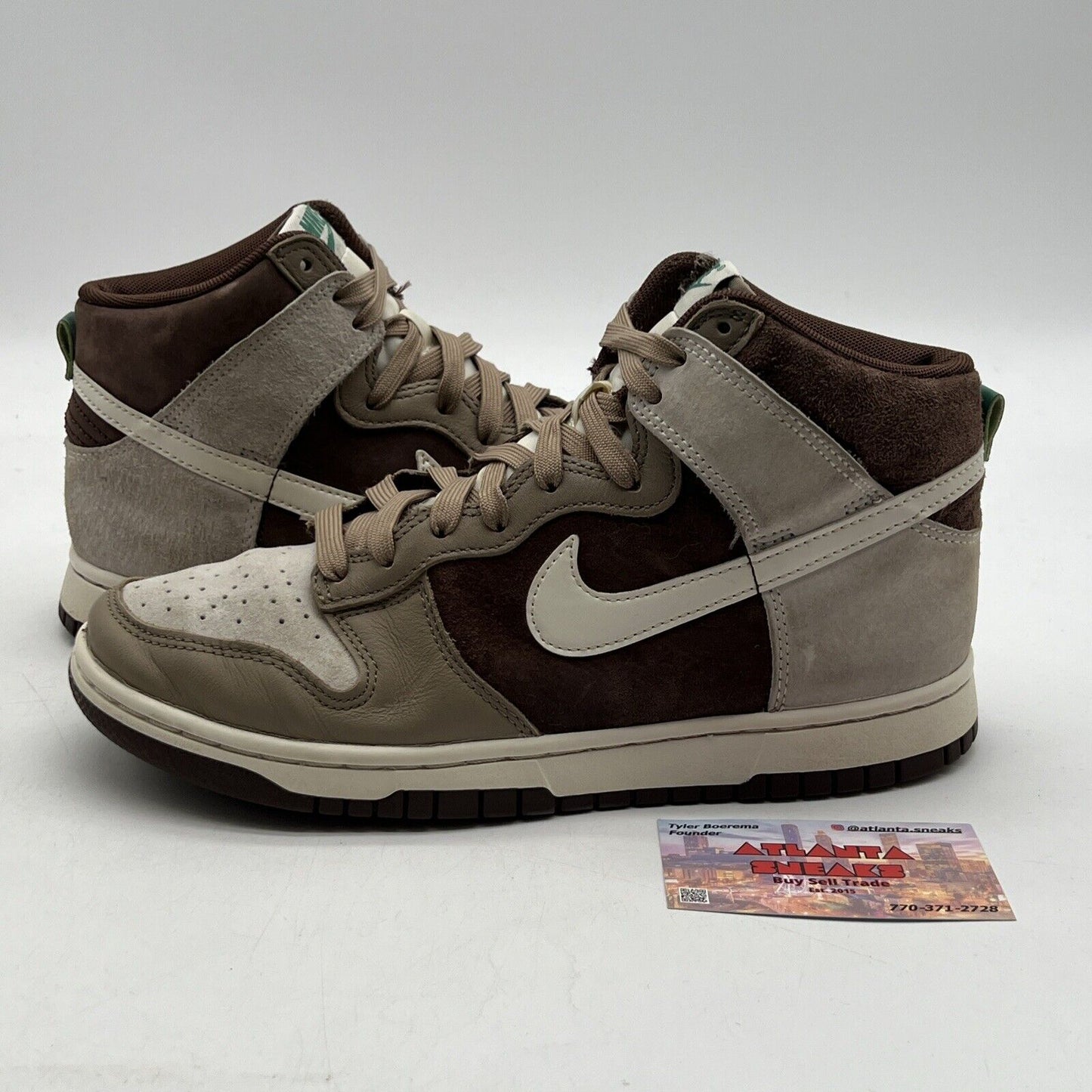 Size 7.5 - Nike Dunk High Light Chocolate Suede White (DH5348-100)