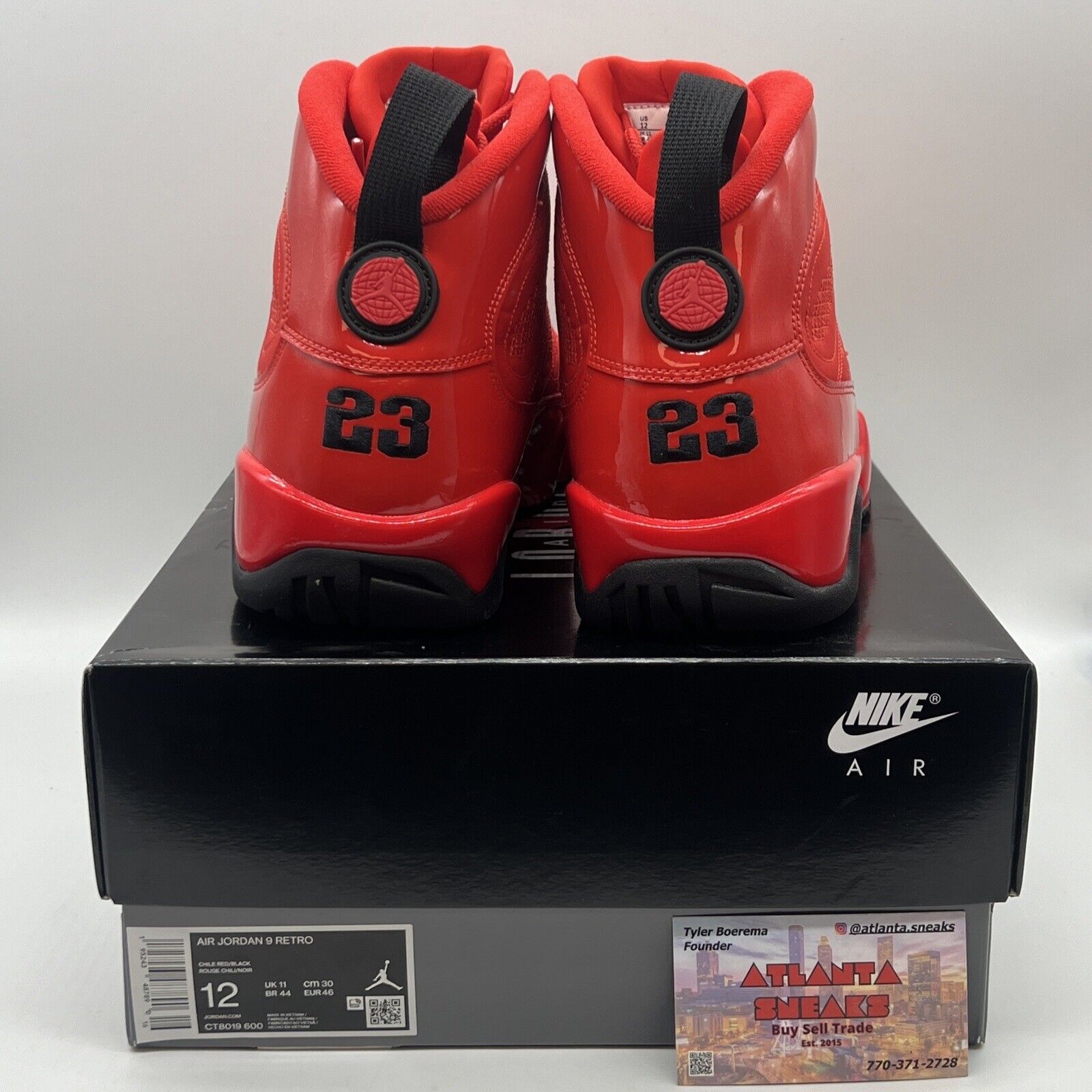 Size 12 - Jordan 9 Chile Red Brand New Og All Black