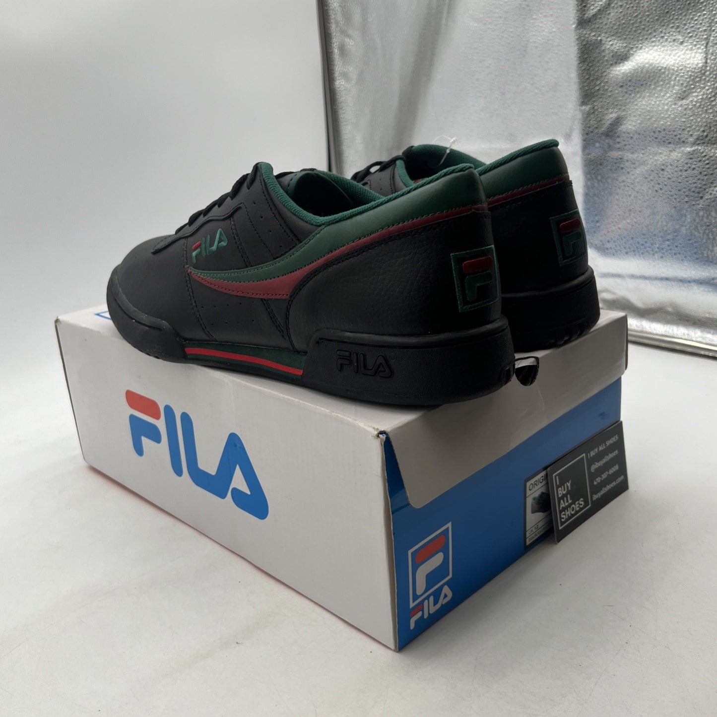Size 13 - Fila Original Fitness Low Men's Black/Green/Red (1VF80111-026)