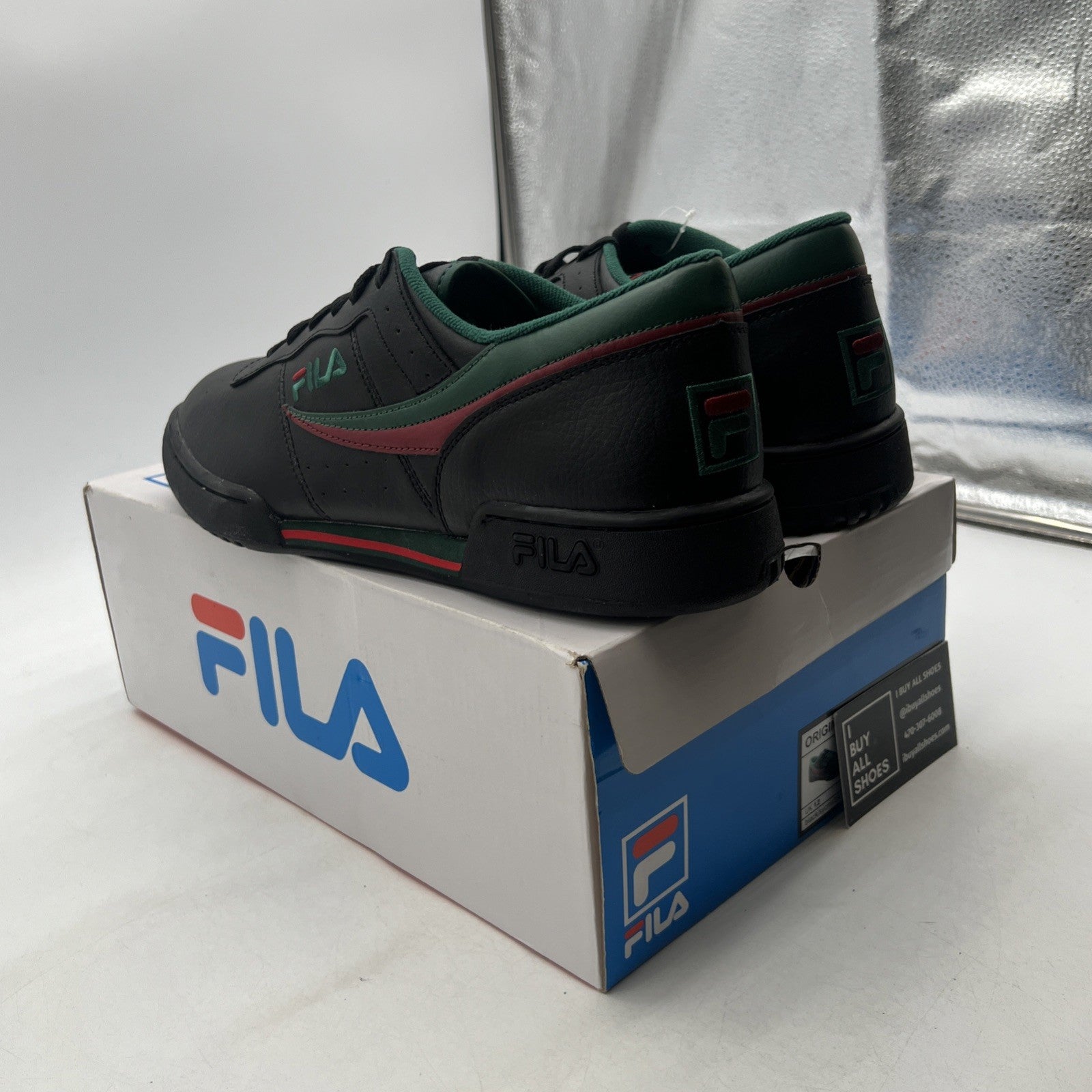 Size 13 - Fila Original Fitness Low Men's Black/Green/Red (1VF80111-026)