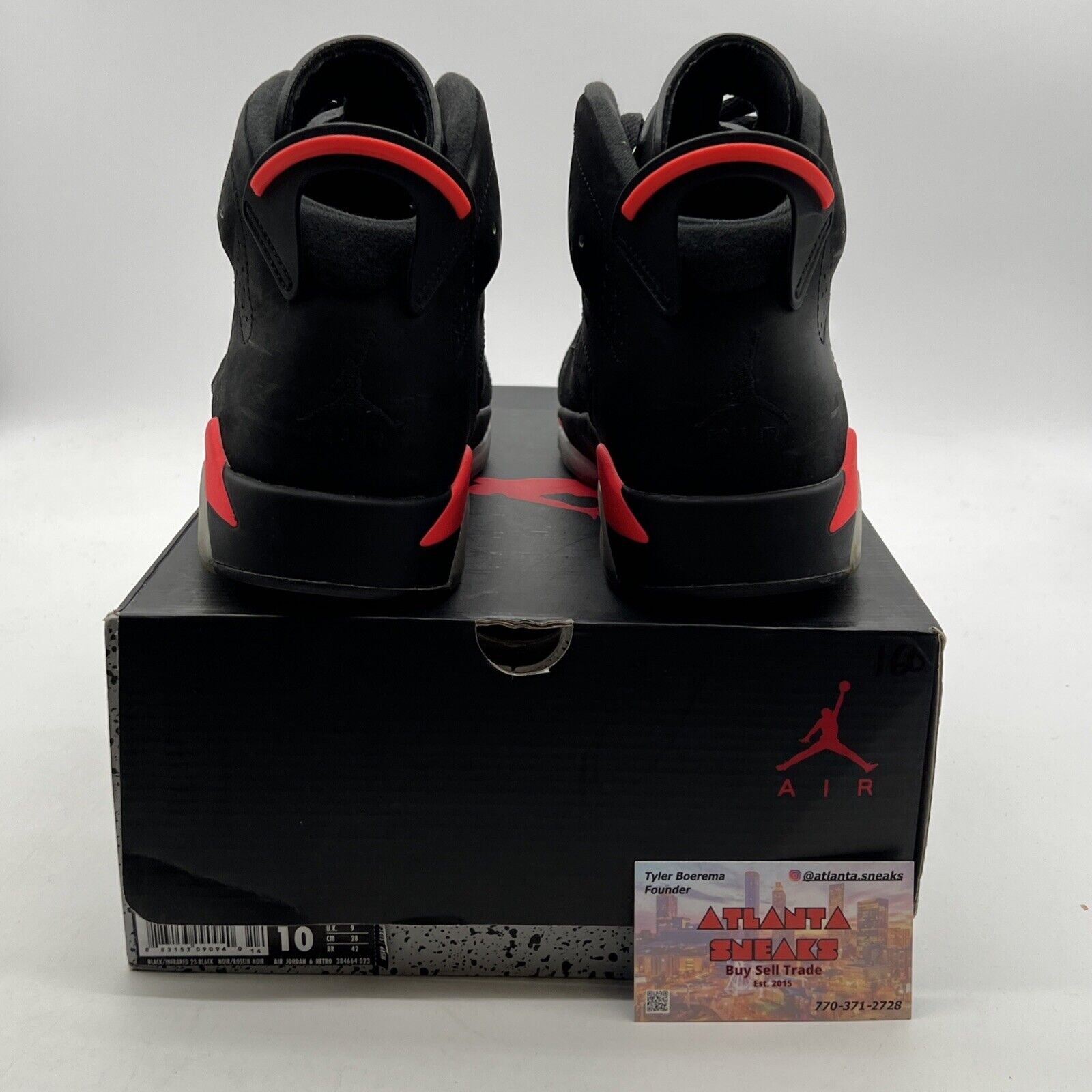 Size 10 - Air Jordan 6 Retro Infrared Black 2014 (384664-023)
