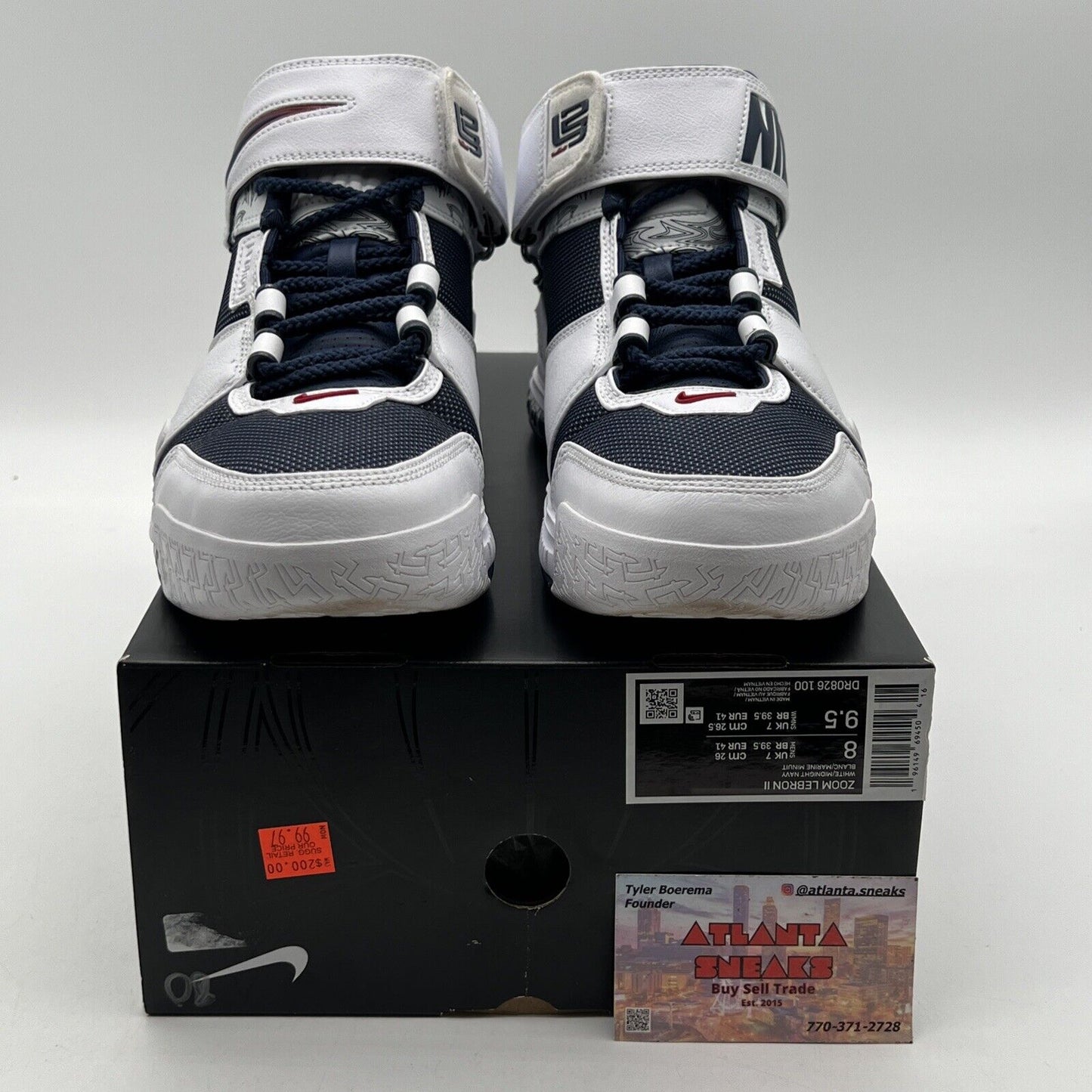 Size 8 - Nike Zoom LeBron 2 Retro 2022 USA White Leather (DR0826-100)